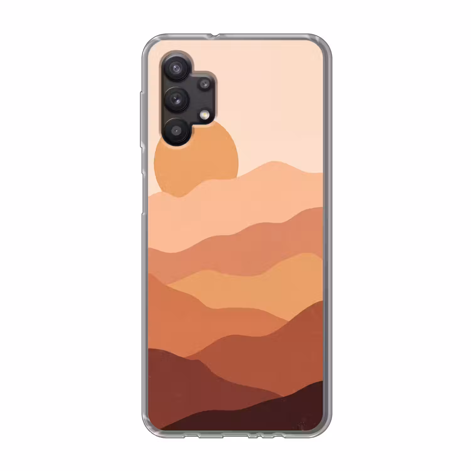 Natuur - Heuvels - Abstract - Modern - Oranje Telefoonhoesje Samsung Galaxy A32 5G klein -3d