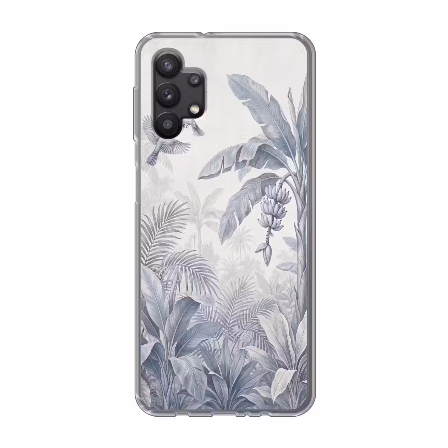 Natuur - Vogel - Jungle - Illustratie - Blauw Telefoonhoesje Samsung Galaxy A32 5G klein -3d