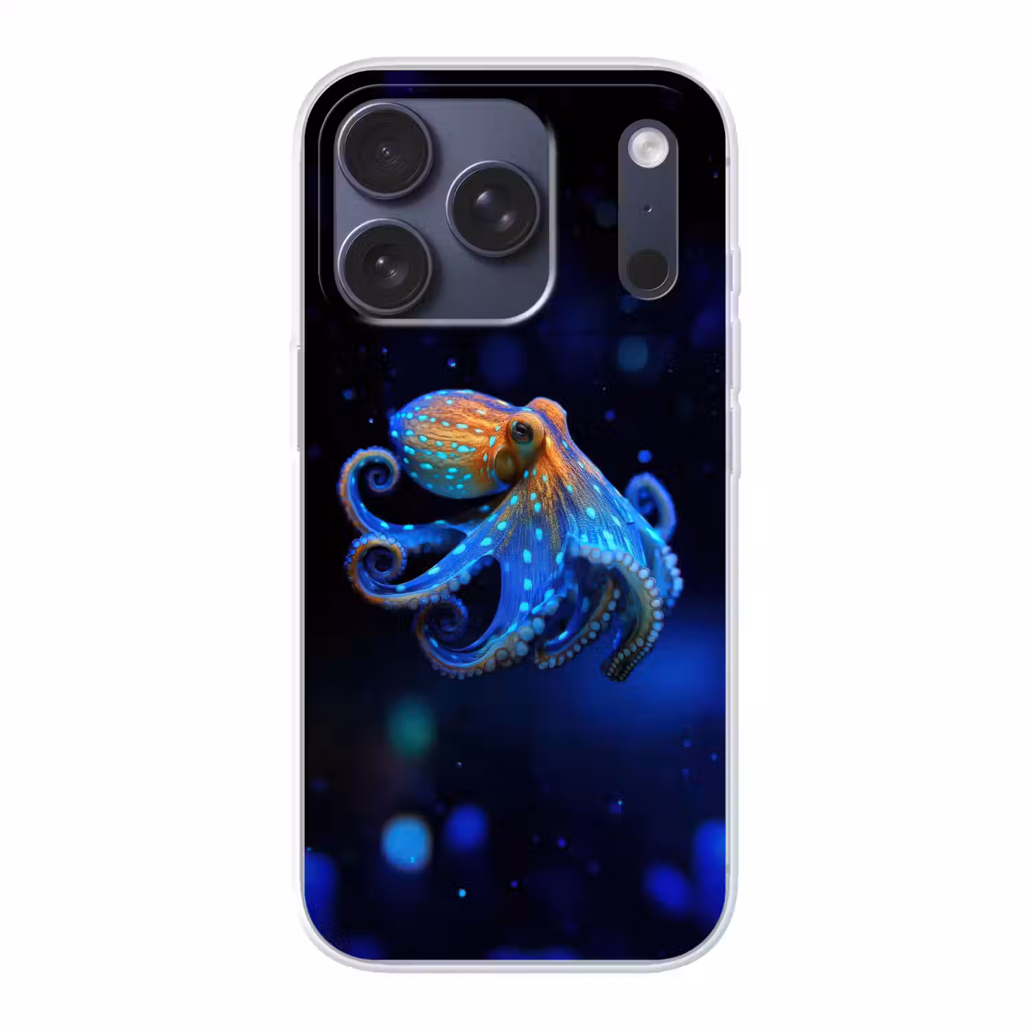 Octopus - Stippen - Blauw - Zee Telefoonhoesje iPhone 17 Pro klein -3d