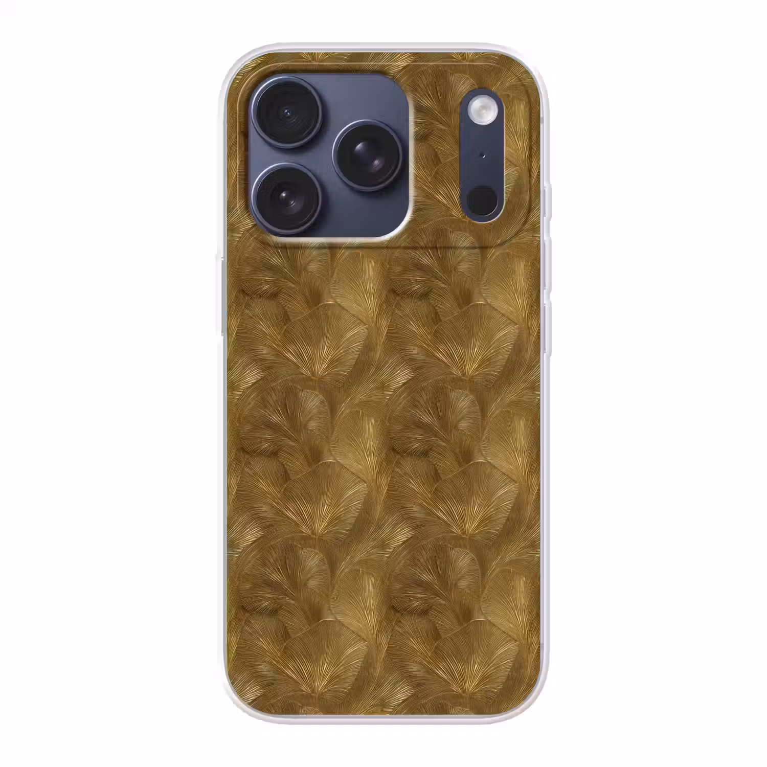 Organisch - Lijnen - Goud Telefoonhoesje iPhone 17 Pro klein 878 -3d