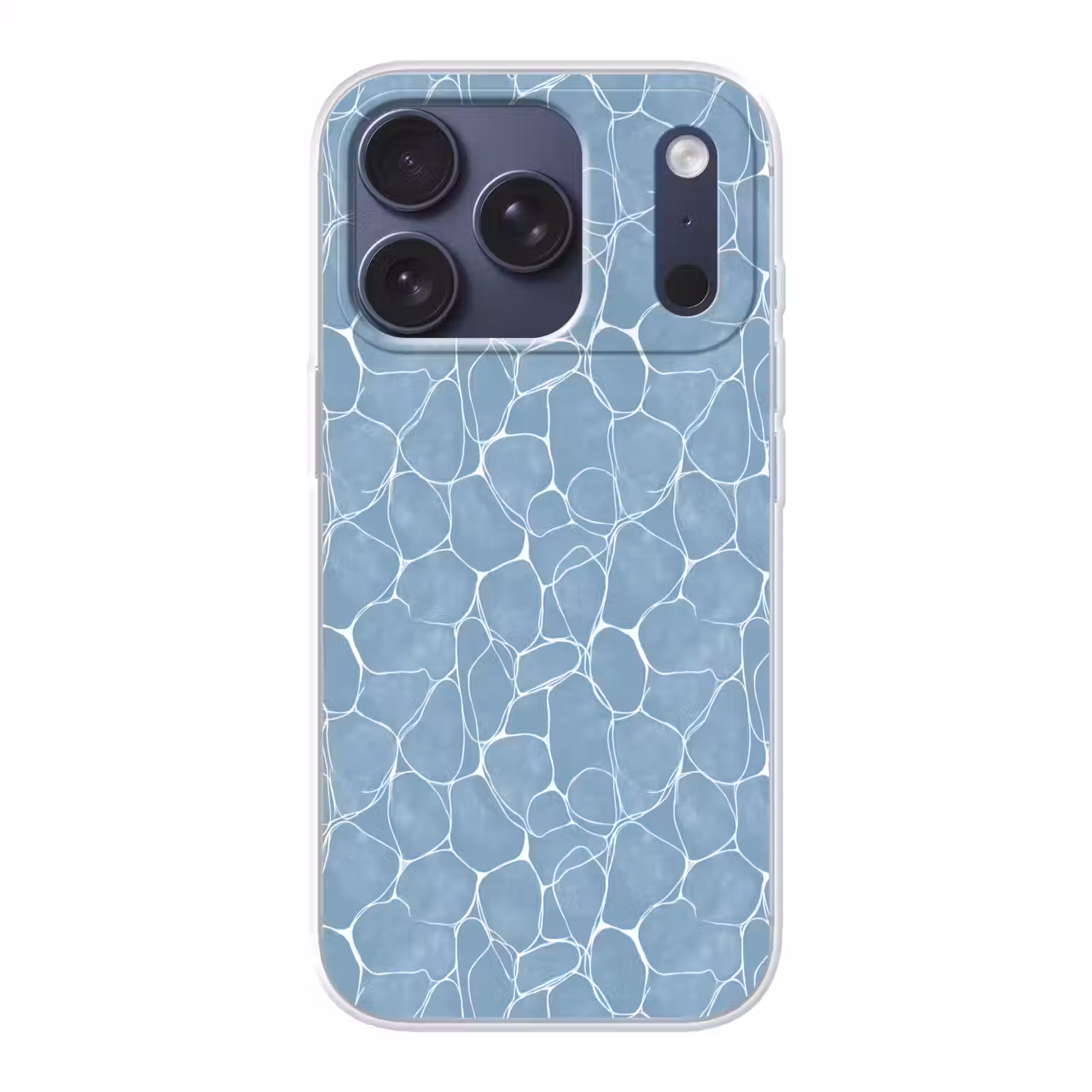 Organisch - Patroon - Blauw Telefoonhoesje iPhone 17 Pro klein 878 -3d
