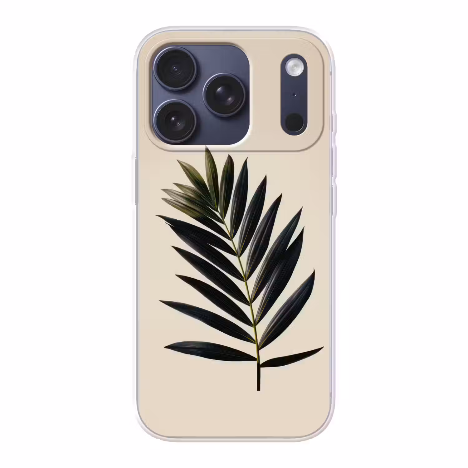 Palmblad - Donkere bladen - Subtiel Telefoonhoesje iPhone 17 Pro klein -3d