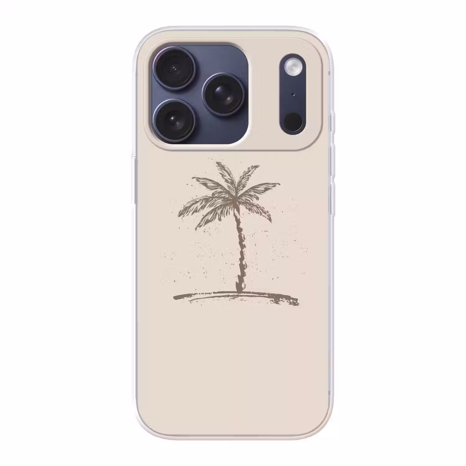 Palmboom - Bruin - Beige - Tropisch Telefoonhoesje iPhone 17 Pro klein -3d