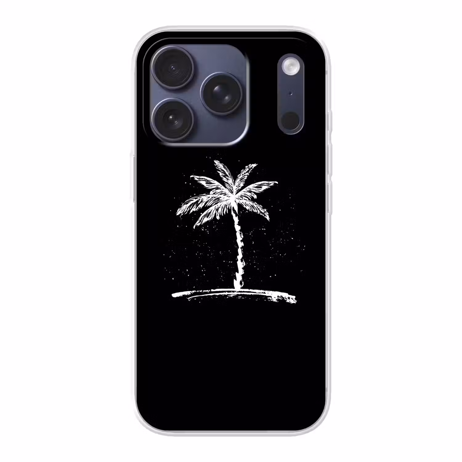 Palmboom - Wit - Zwart - Tropisch Telefoonhoesje iPhone 17 Pro klein -3d