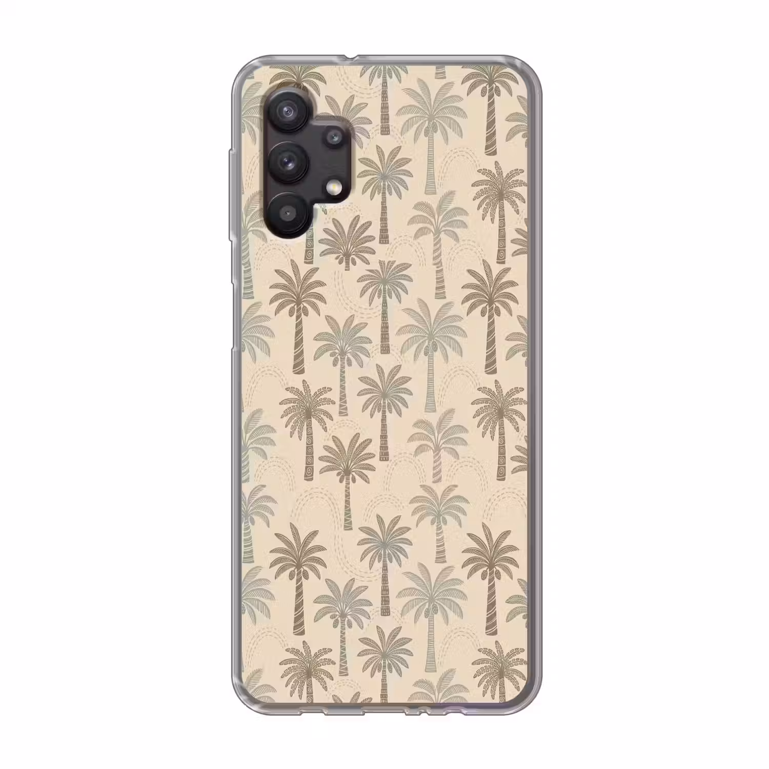 Palmbomen - Patroon - Tropisch - Beige Telefoonhoesje Samsung Galaxy A32 5G klein -3d