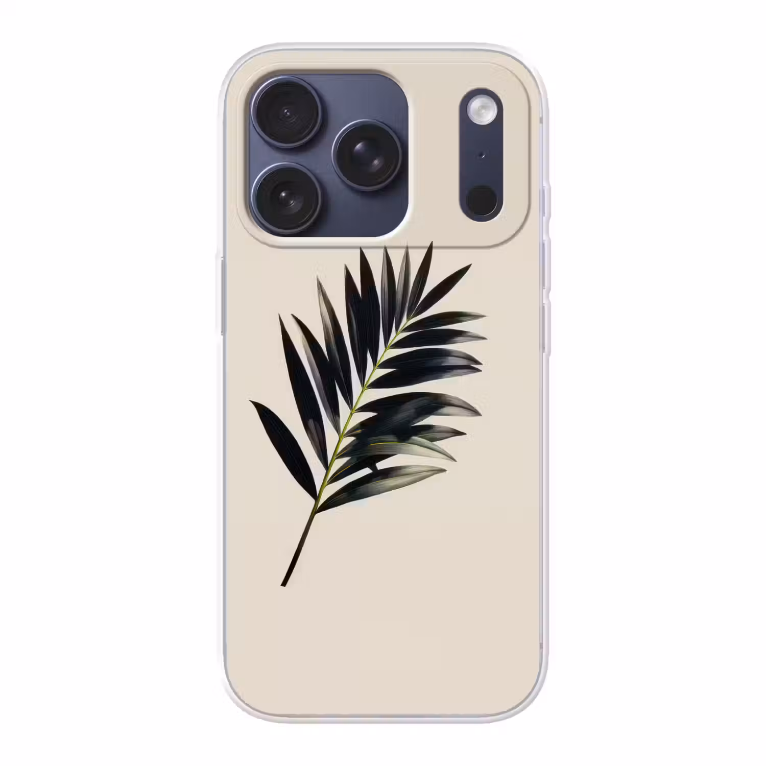 Palmblad - Subtiel - Groen - beige Telefoonhoesje iPhone 17 Pro klein -3d