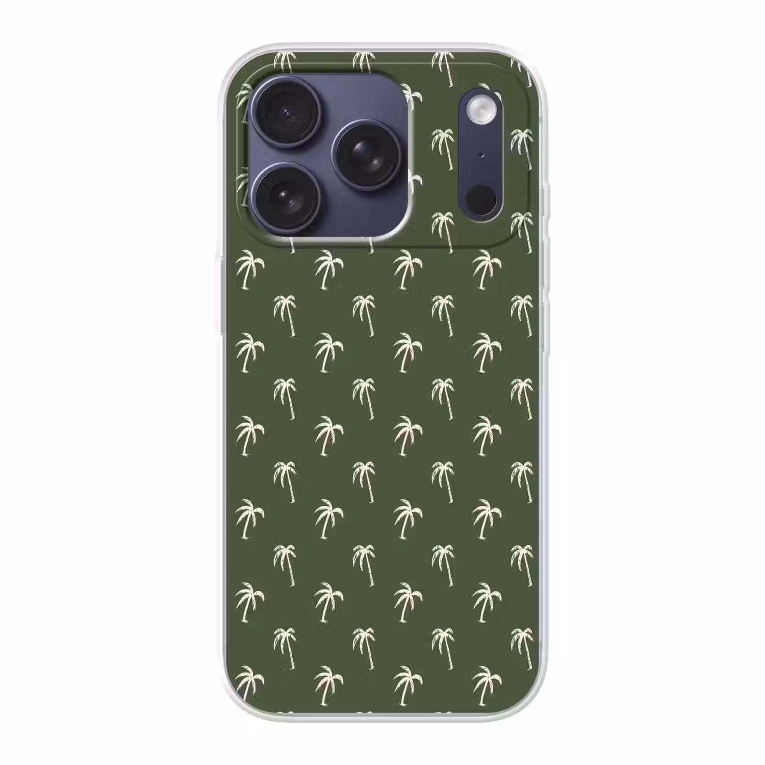 Palmboom patroon - Groen - Beige - Zomer Telefoonhoesje iPhone 17 Pro klein -3d