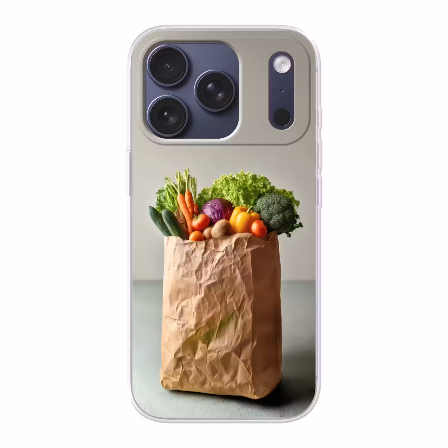 Papieren - Boodschappen - Groente - Kleurrijk Telefoonhoesje iPhone 17 Pro klein -3d