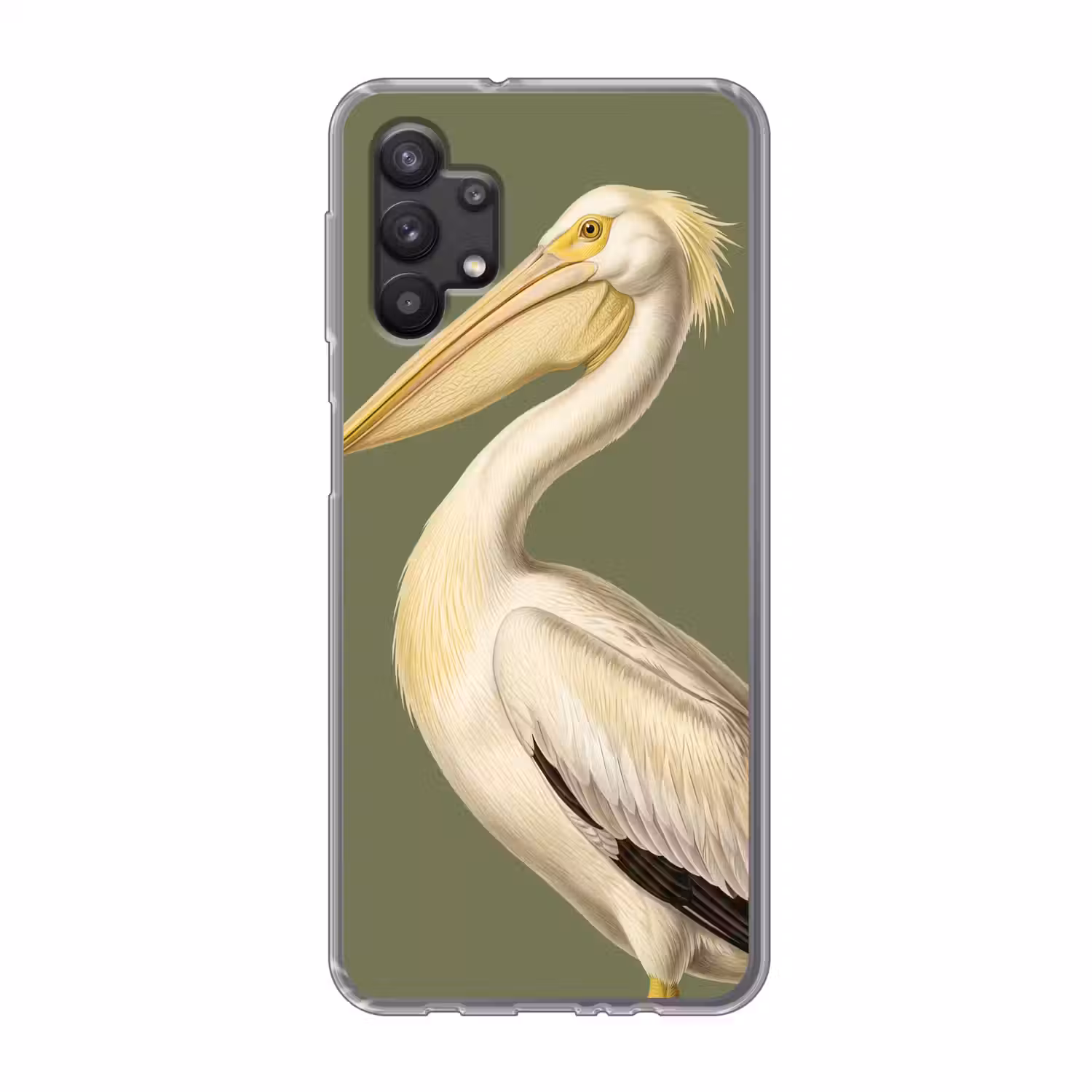 Pelikaan - Wit - Vogel - Klassiek - Natuur Telefoonhoesje Samsung Galaxy A32 5G klein -3d