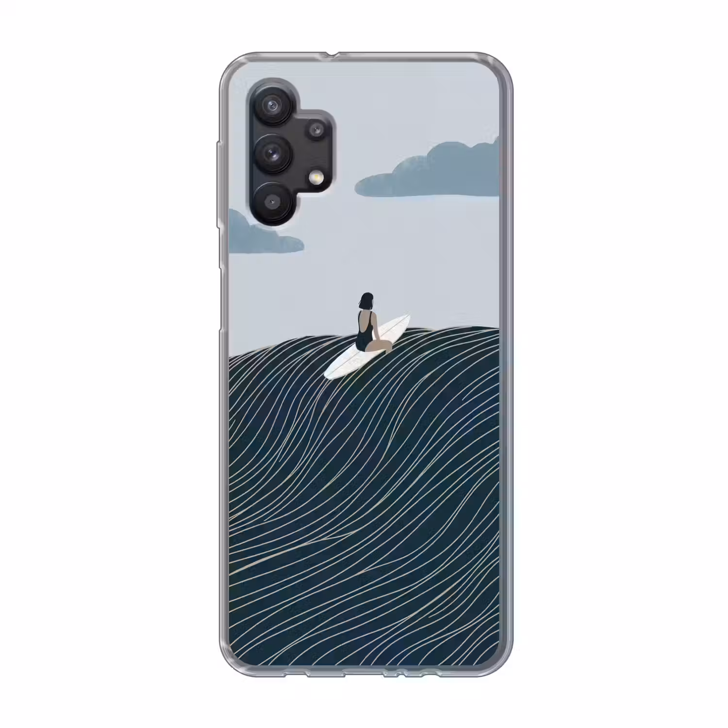 Persoon - Surfen - Oceaan - Natuur - Modern Telefoonhoesje Samsung Galaxy A32 5G klein -3d