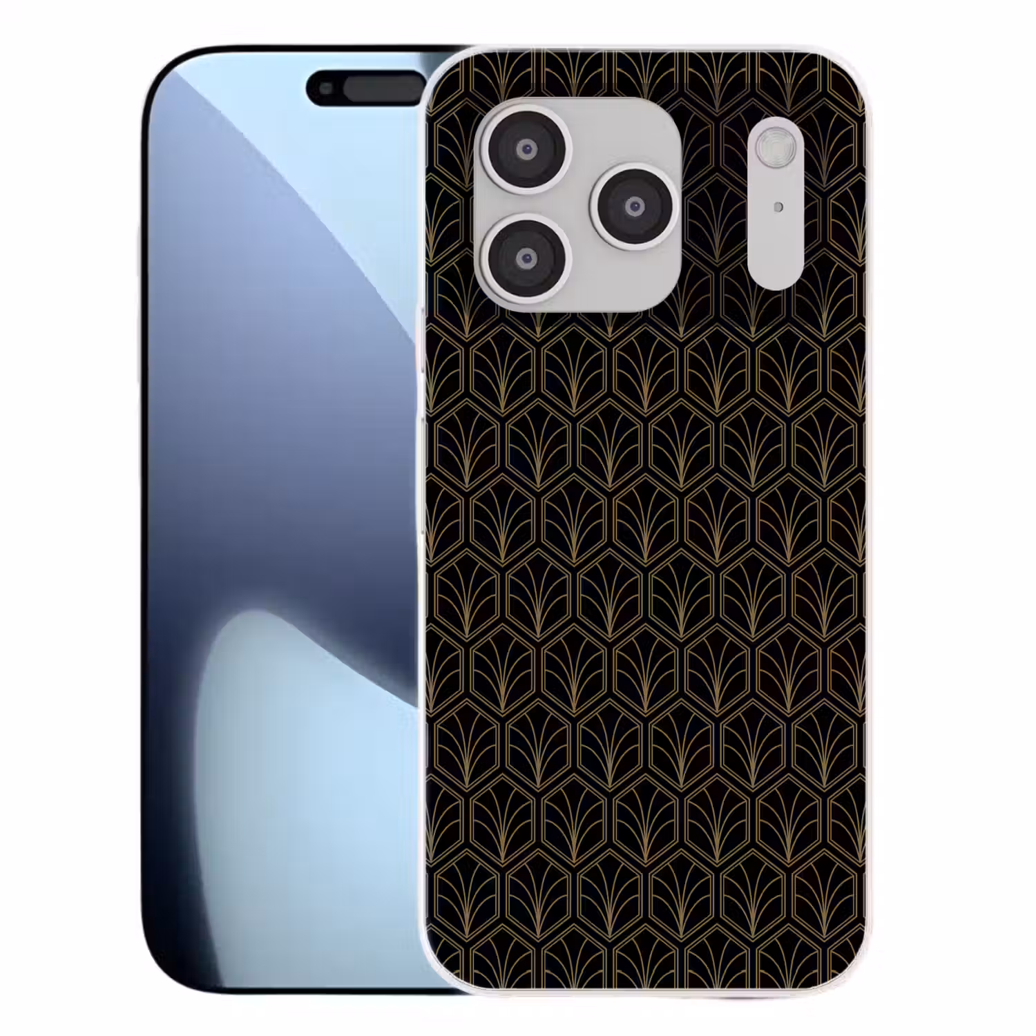 Pijlvorm - Waaier - Goud Telefoonhoesje iPhone 17 Pro klein 878 -3d
