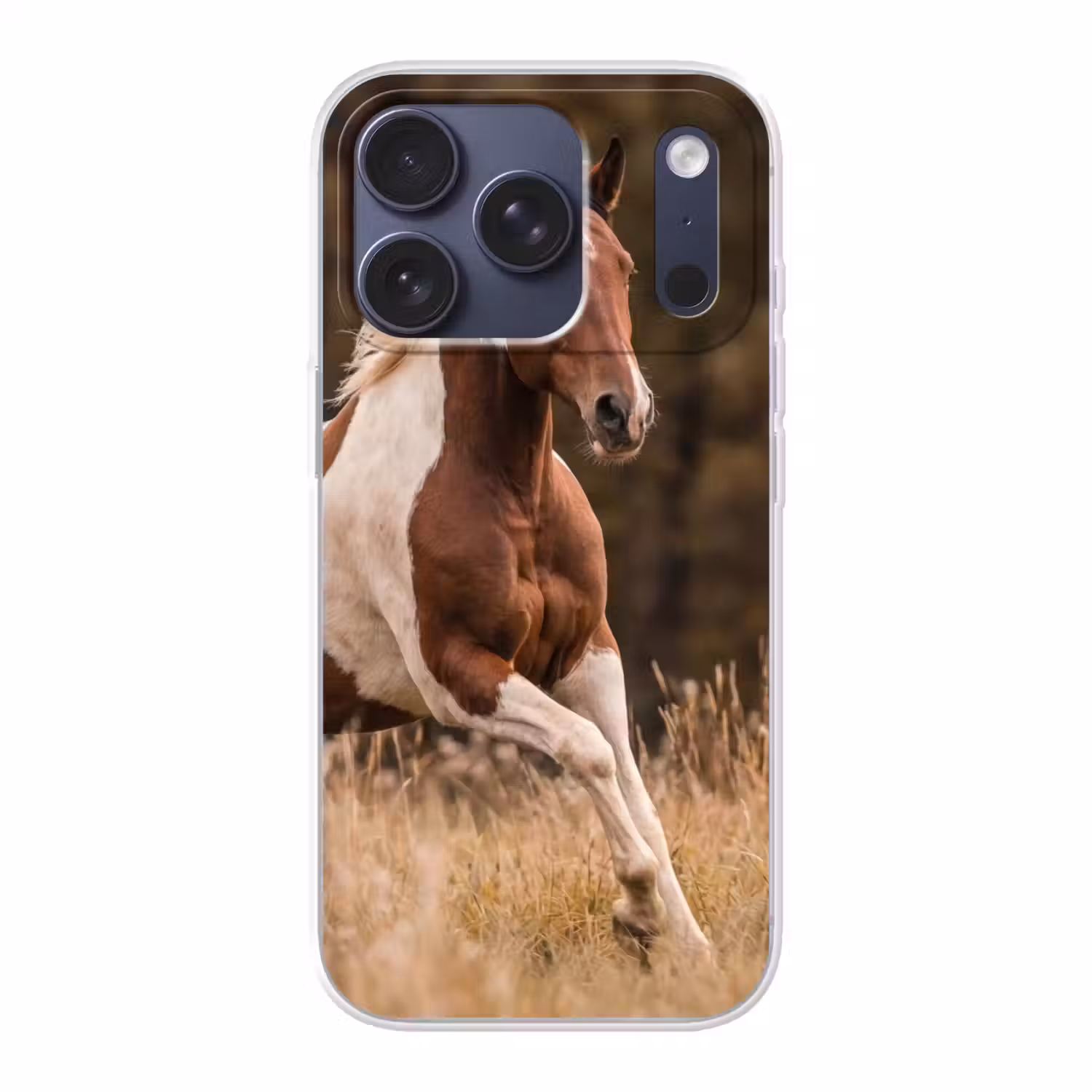 Paard - Bruin - Gras Telefoonhoesje iPhone 17 Pro klein -3d