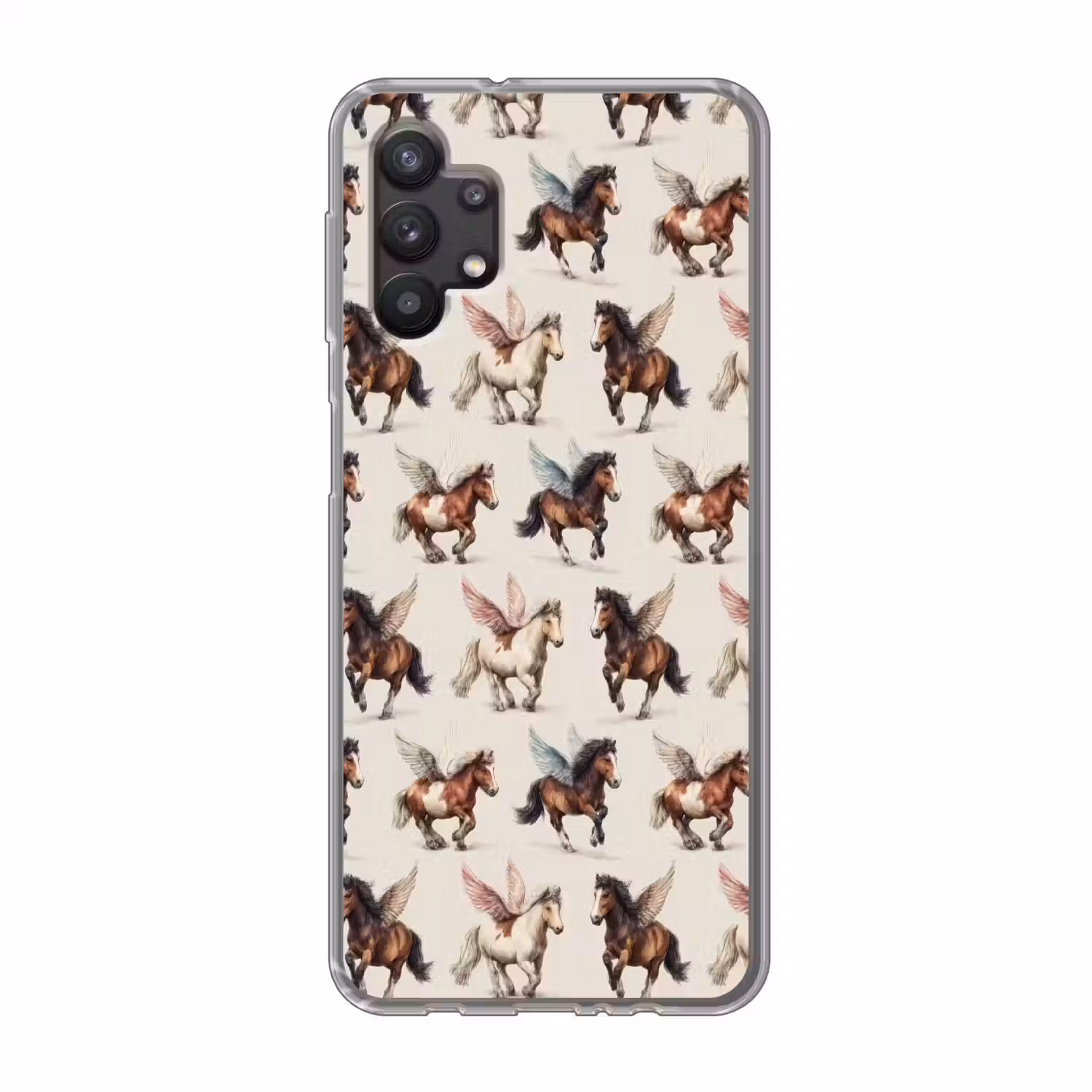 Paarden - Vleugels - Kleurrijk Telefoonhoesje Samsung Galaxy A32 5G klein 346 -3d