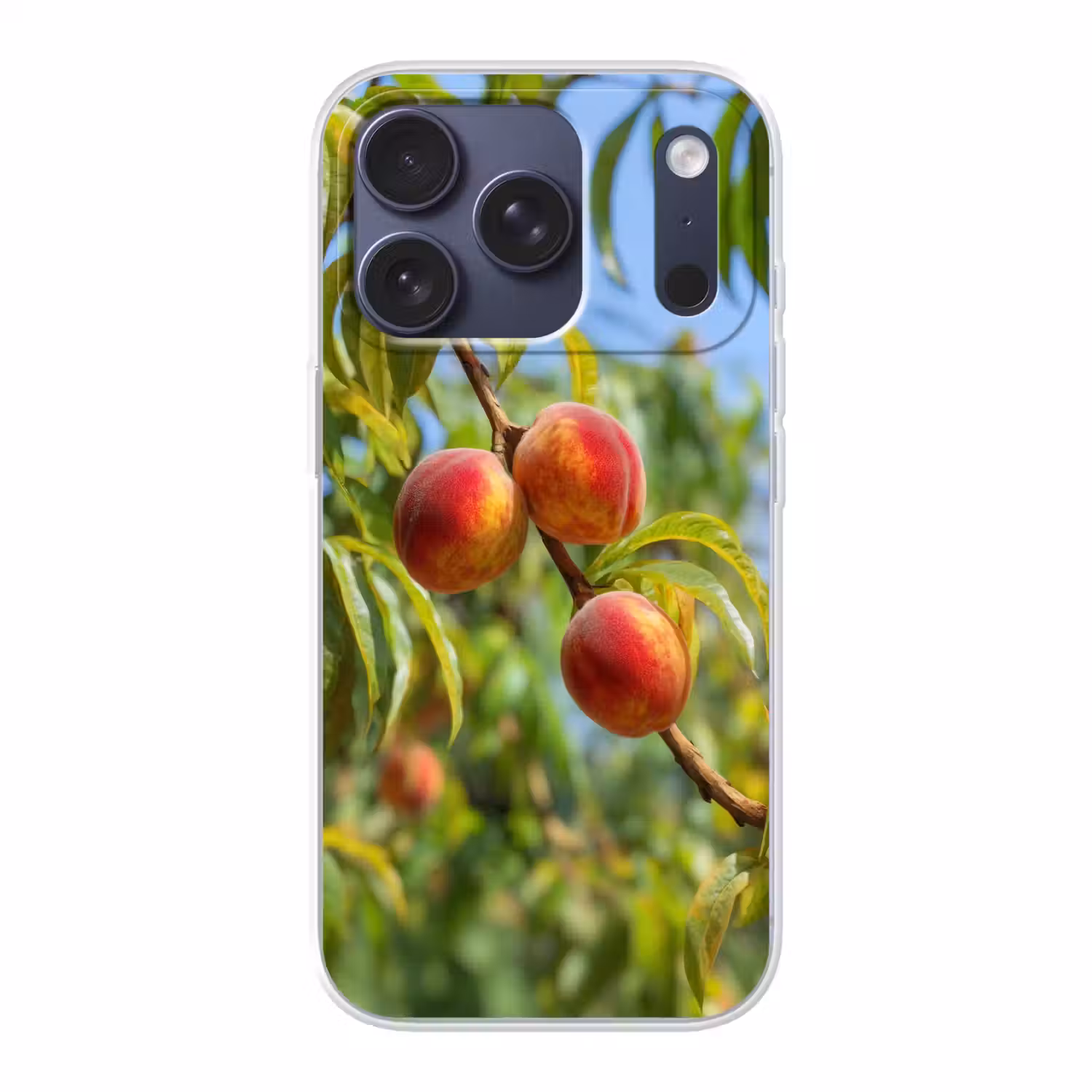 Perzik - Bladeren - Zonlicht Telefoonhoesje iPhone 17 Pro klein -3d
