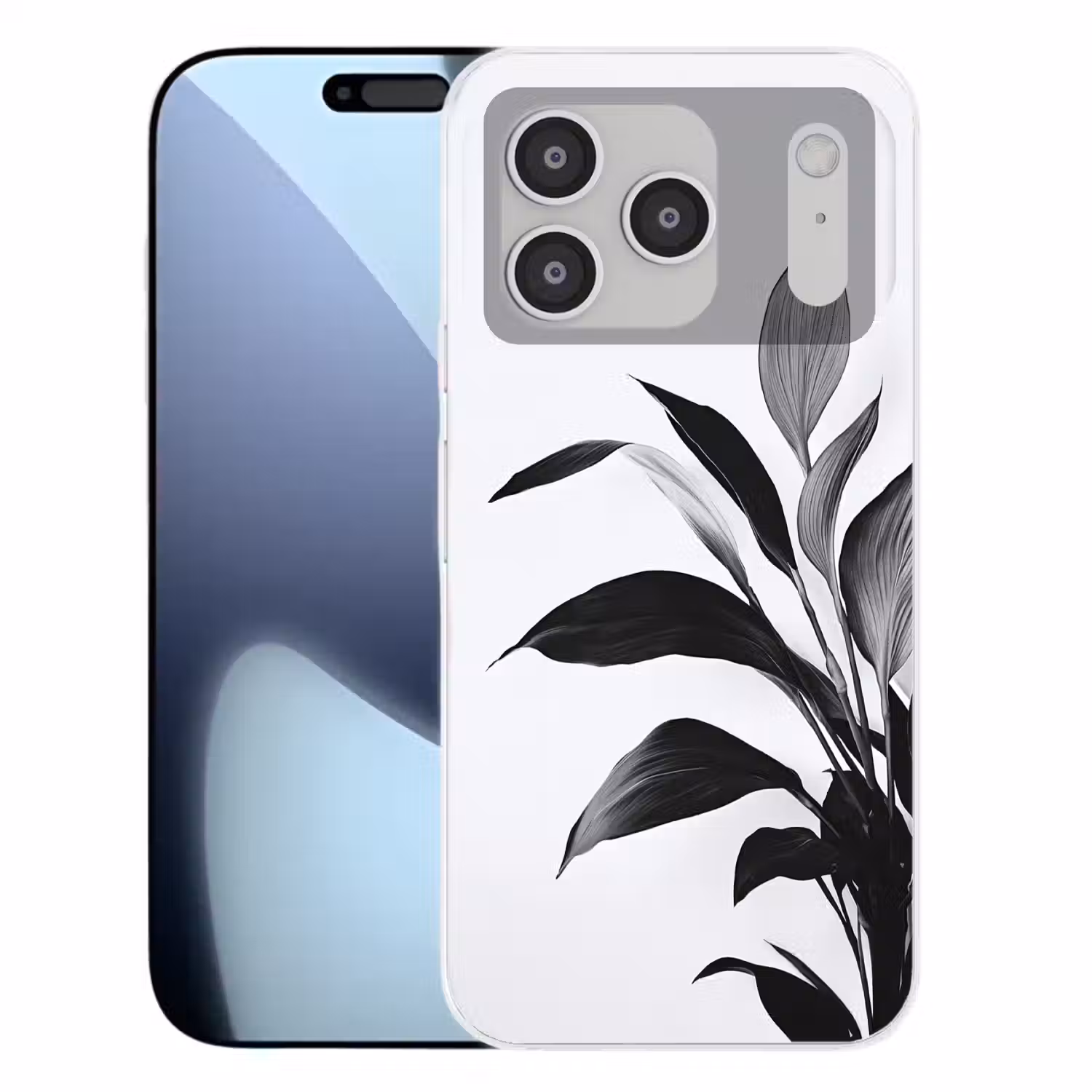 Plant - Bladeren - Minimalistisch - Zwart Telefoonhoesje iPhone 17 Pro klein -3d