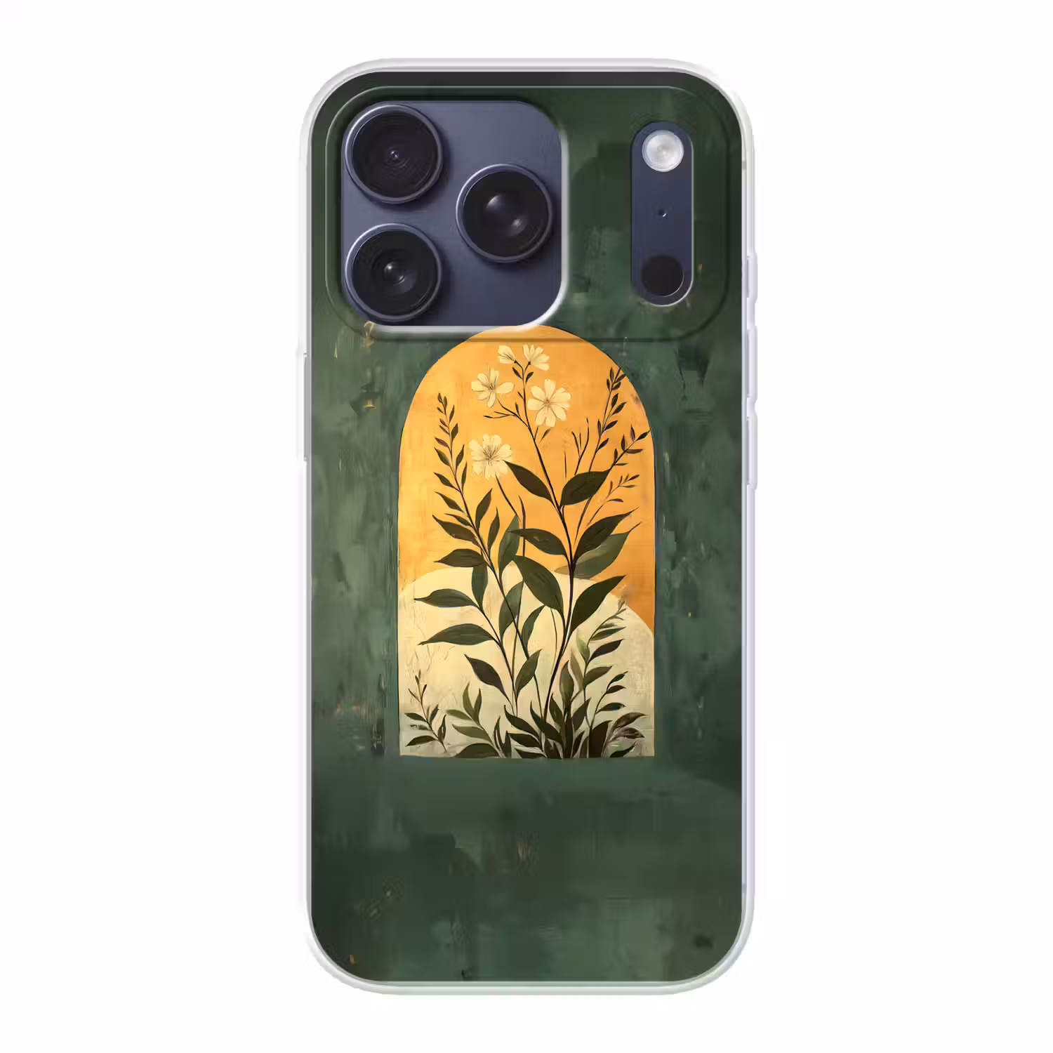 Plant - Bloemen - Wit Telefoonhoesje iPhone 17 Pro klein -3d