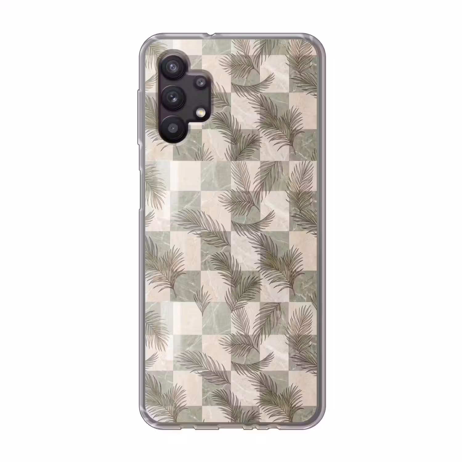 Planten - Bladeren - Marmer - Modern - Groen Telefoonhoesje Samsung Galaxy A32 5G klein -3d