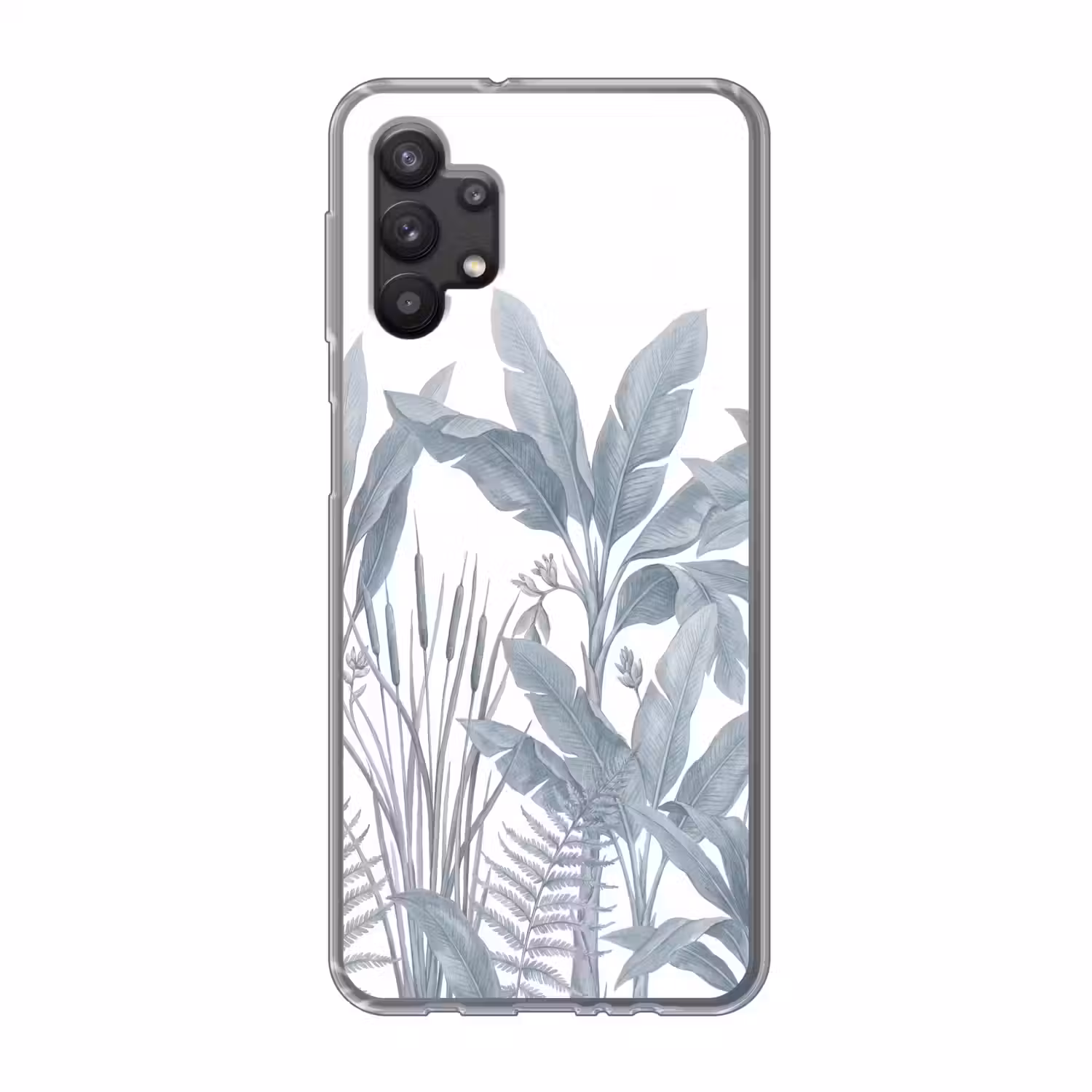 Planten - Bladeren - Natuur - Grijs Telefoonhoesje Samsung Galaxy A32 5G klein -3d