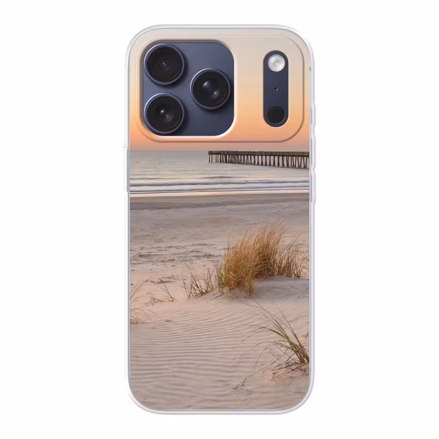 Pier - Zonsondergang - Strand Telefoonhoesje iPhone 17 Pro klein -3d