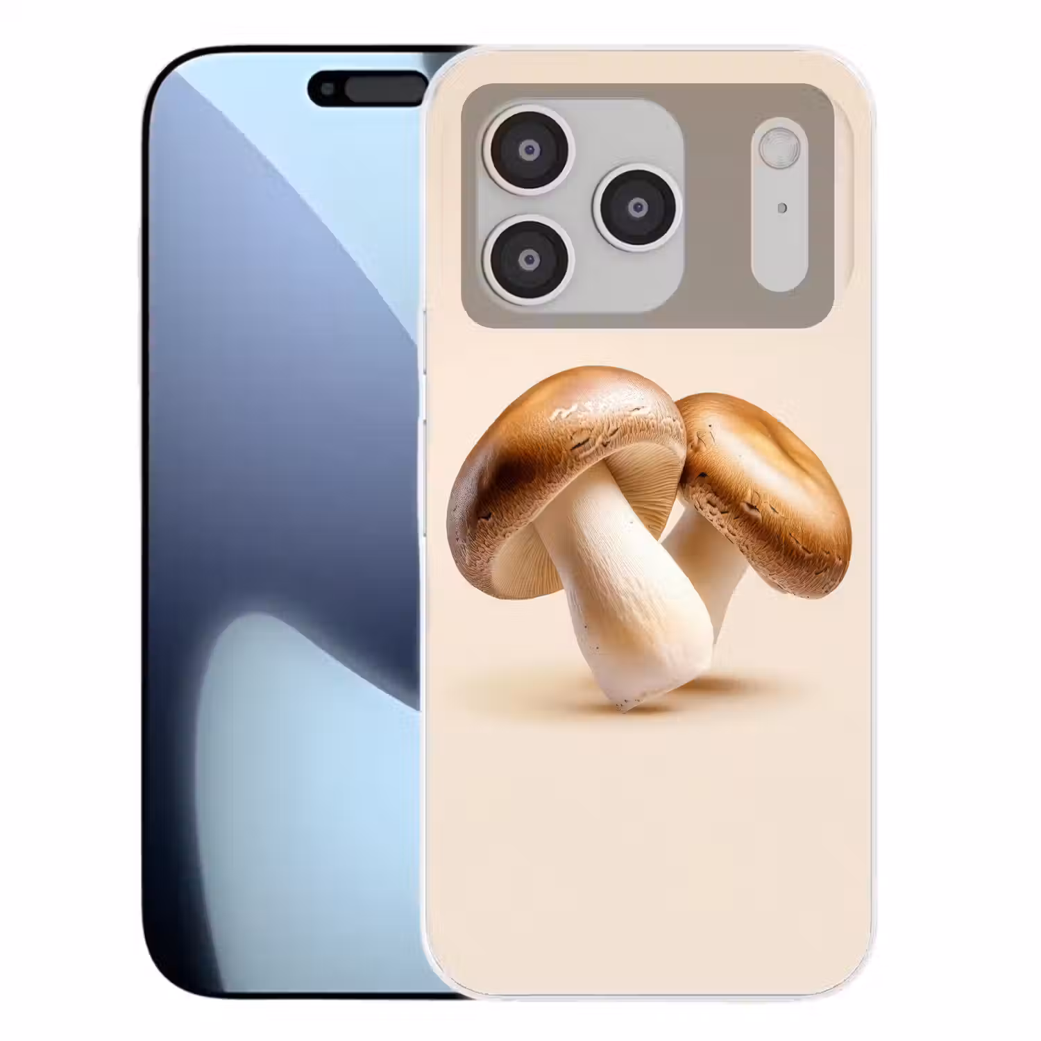 Champignons - Zacht - Beige Telefoonhoesje iPhone 17 Pro klein -3d