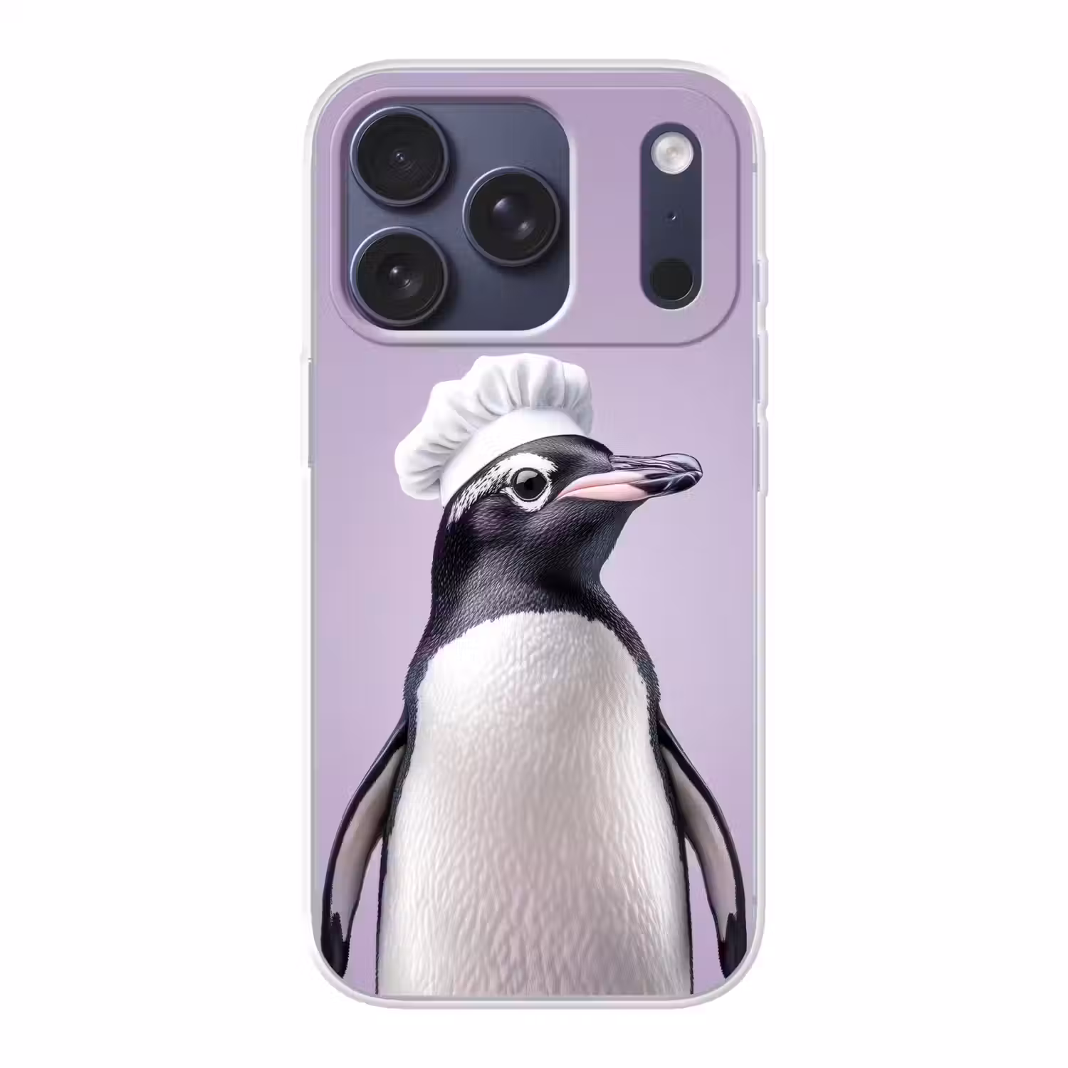 Pinguïn - Koksmuts - Lief - Paars Telefoonhoesje iPhone 17 Pro klein -3d