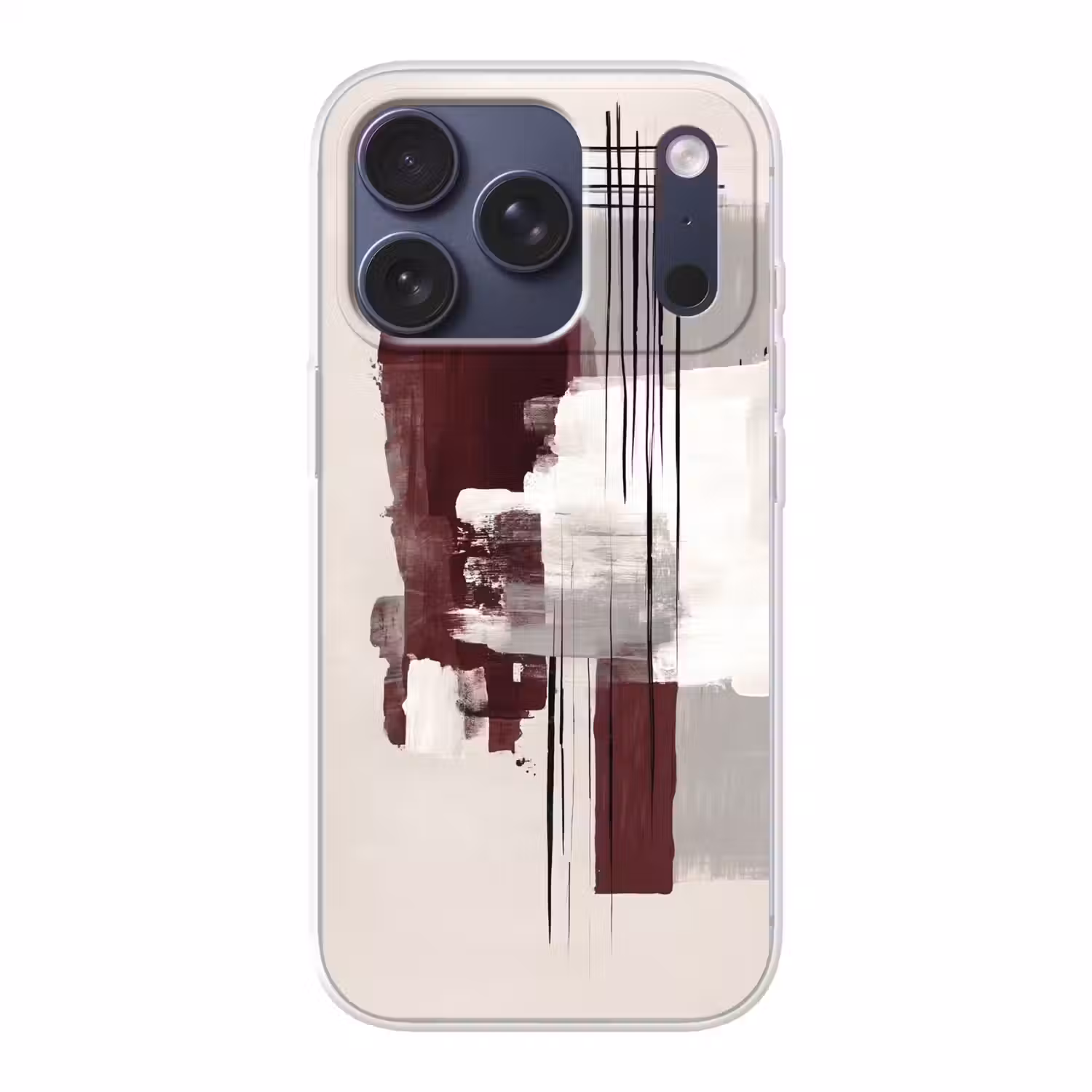 Penseelstreken - Abstract - Lijnen - Rood Telefoonhoesje iPhone 17 Pro klein -3d