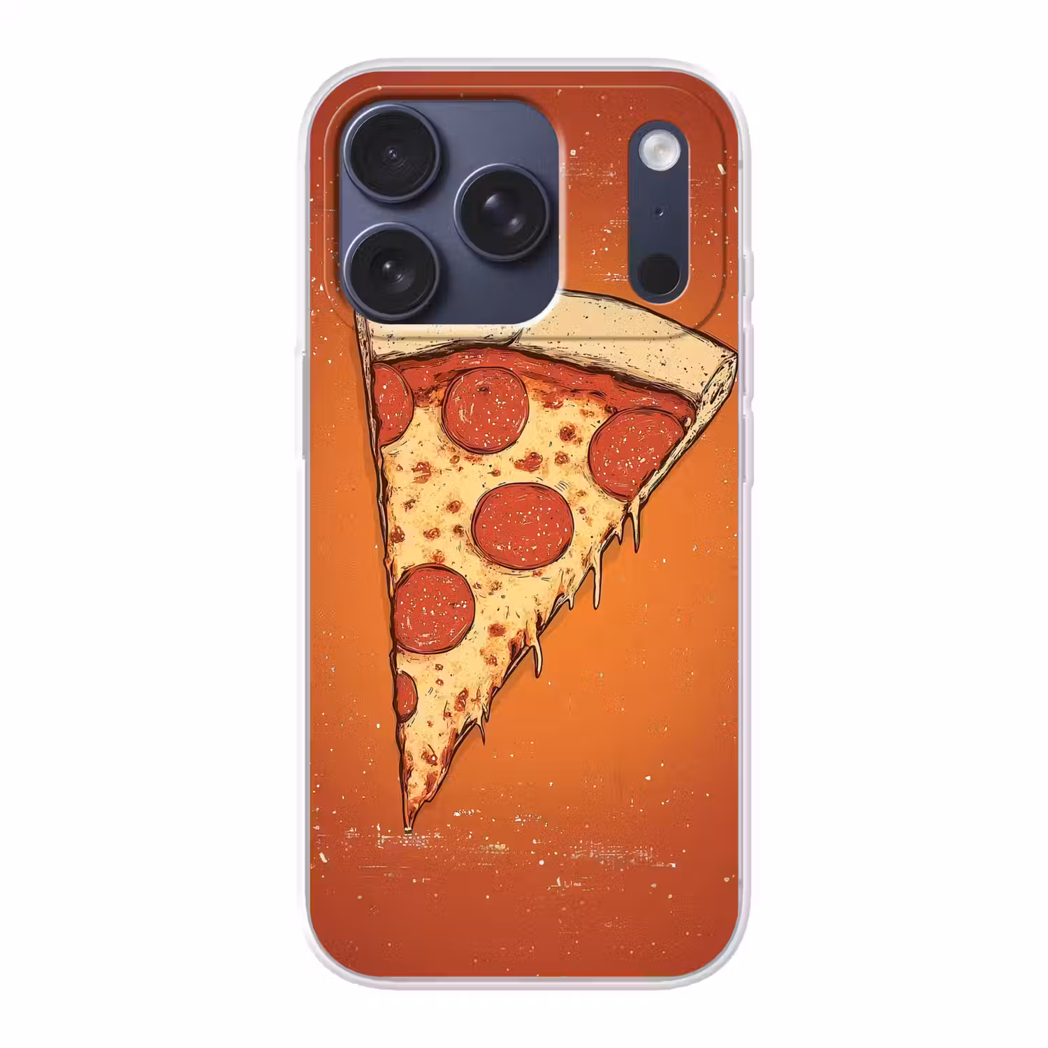 Pizza - Kaas - Rood - Pepperoni Telefoonhoesje iPhone 17 Pro klein -3d