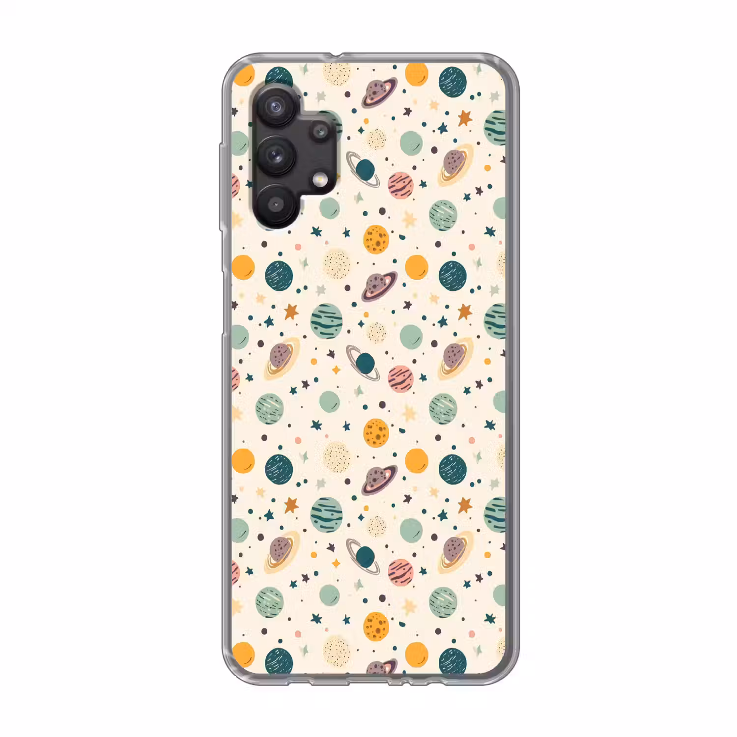 Planeten - Retro - Kleurrijk Telefoonhoesje Samsung Galaxy A32 5G klein 346 -3d