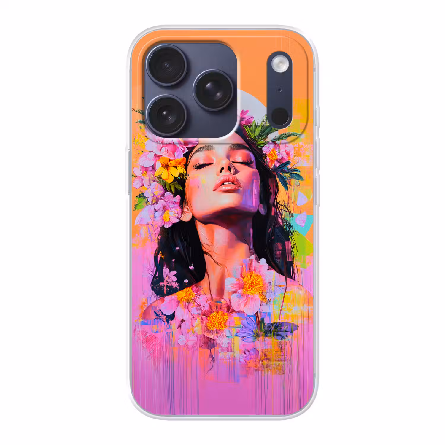 Portret - Bloemenkroon - Vrouw Telefoonhoesje iPhone 17 Pro klein -3d