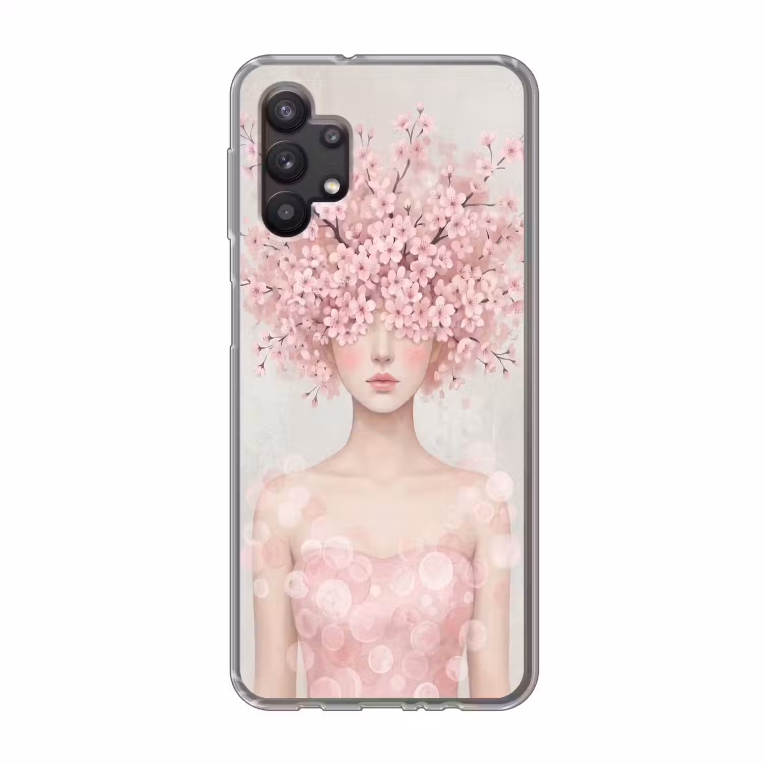 Portret - Kersenbloesem - Roze Telefoonhoesje Samsung Galaxy A32 5G klein -3d
