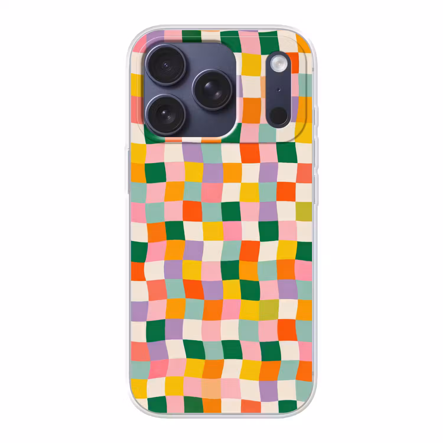 Vierkanten - Kleurrijk - Golvend Telefoonhoesje iPhone 17 Pro klein -3d