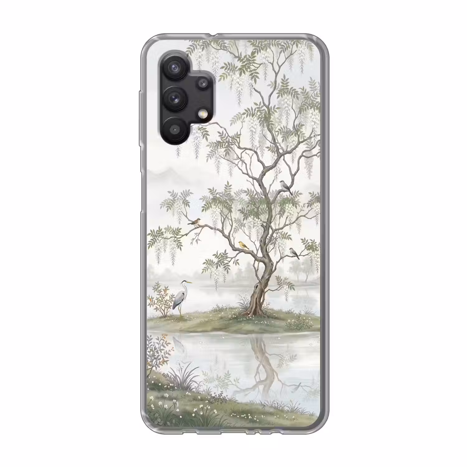 Reiger - Landschap - Groen Telefoonhoesje Samsung Galaxy A32 5G klein -3d