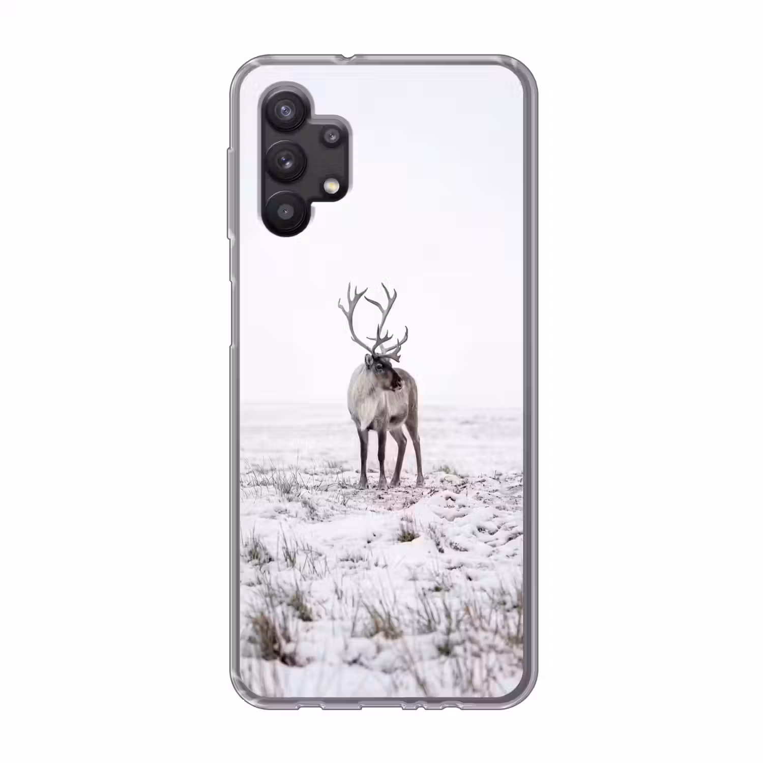 Rendier - Gewei - Sneeuw - Winter Telefoonhoesje Samsung Galaxy A32 5G klein -3d