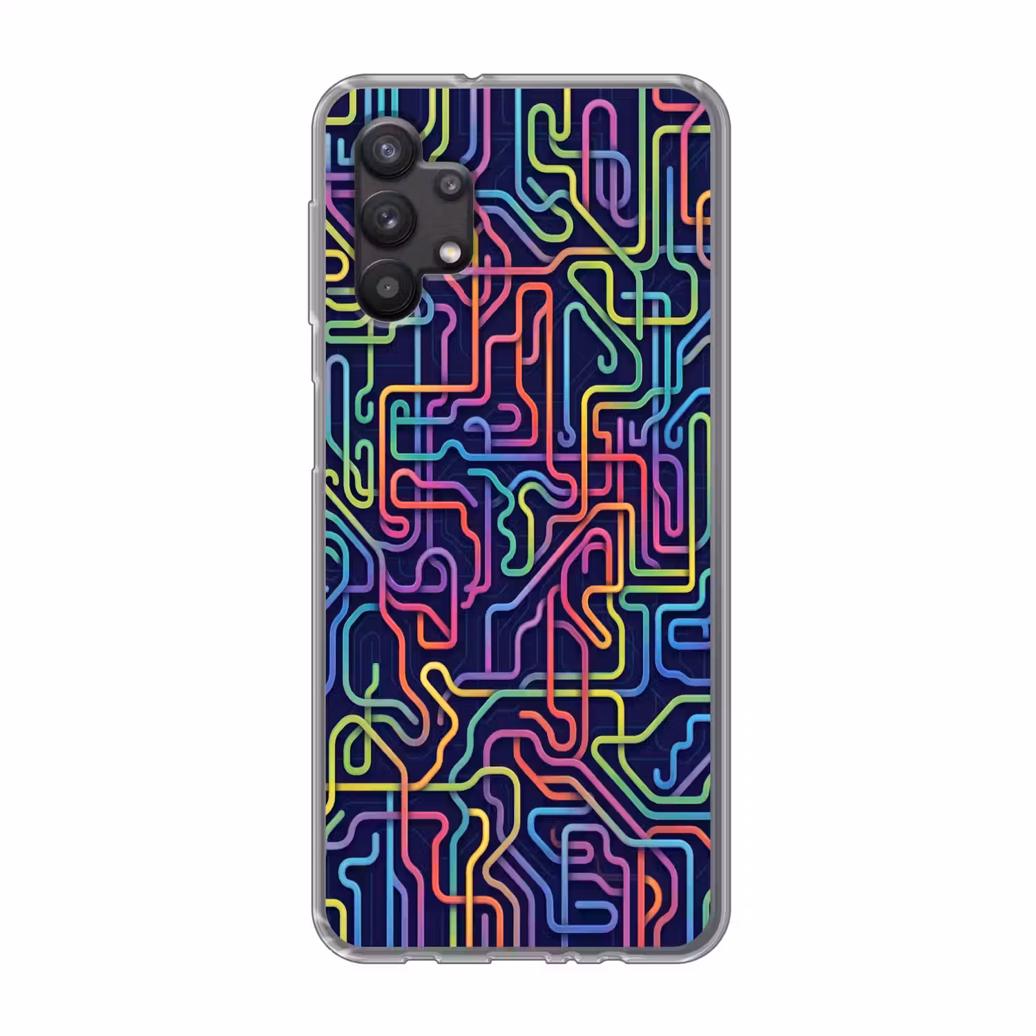 Retro - Abstract - Neon Telefoonhoesje Samsung Galaxy A32 5G klein -3d
