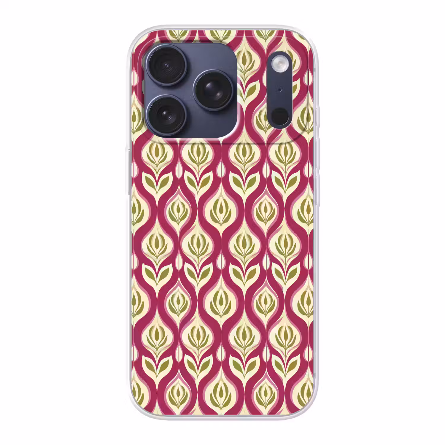 Retro - Floraal - Paars Telefoonhoesje iPhone 17 Pro klein 878 -3d