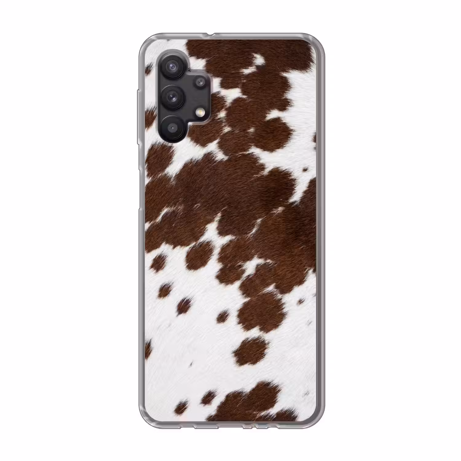 Koeienhuid - Klassiek - Bruin Telefoonhoesje Samsung Galaxy A32 5G klein -3d