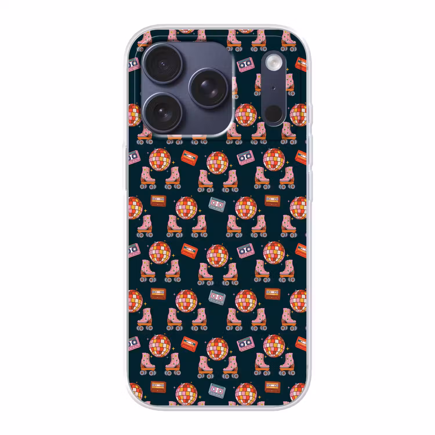 Rolschaatsen - Patroon - Disco Telefoonhoesje iPhone 17 Pro klein 878 -3d