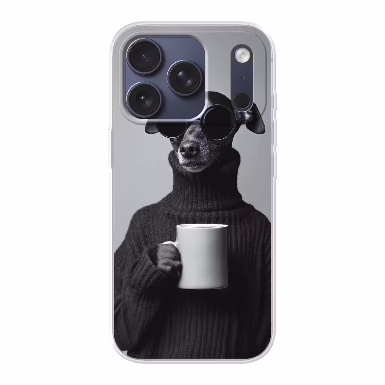 Coltrui - Hond - Bril - Mok Telefoonhoesje iPhone 17 Pro klein -3d