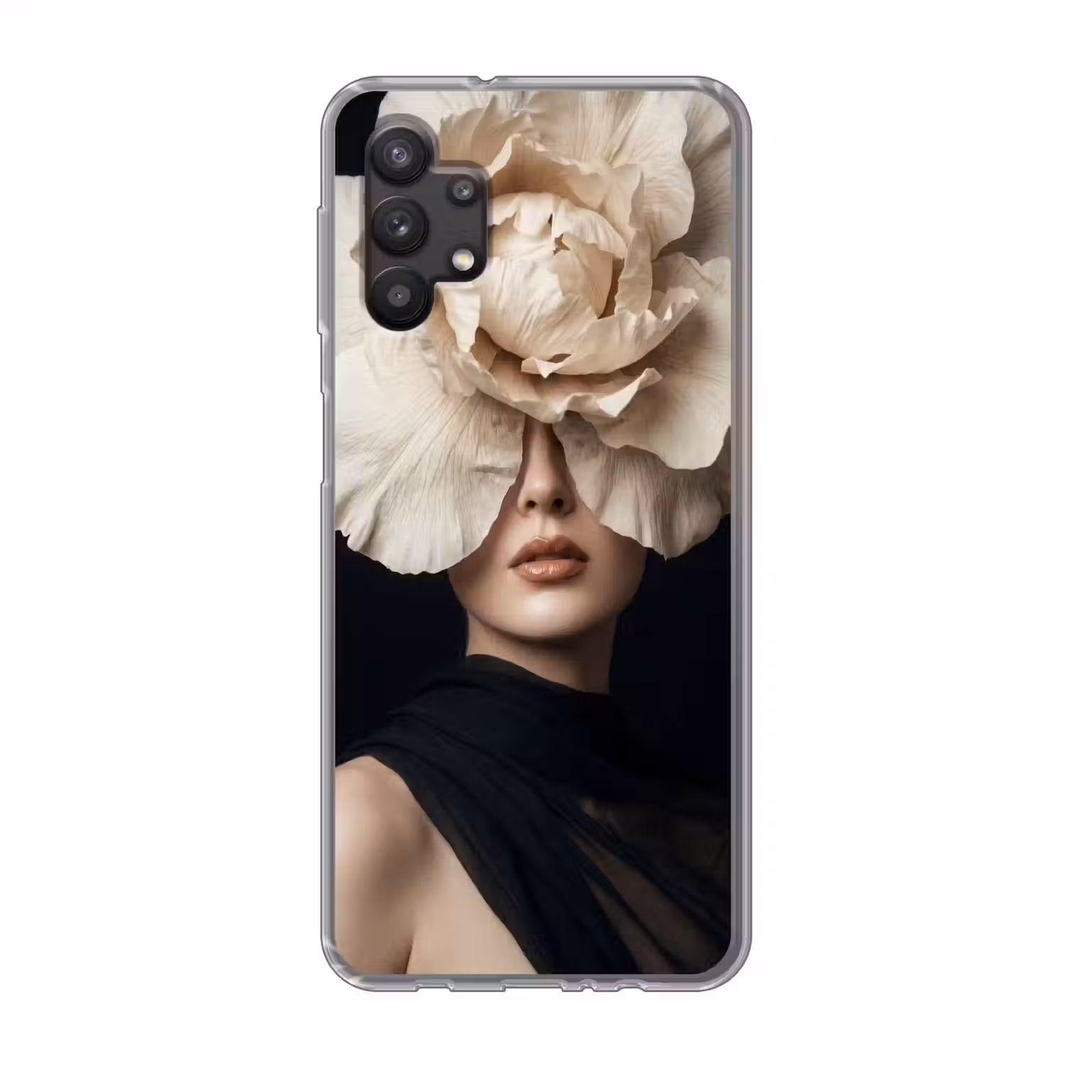 Roos - Tijdloos - Zwart Telefoonhoesje Samsung Galaxy A32 5G klein -3d