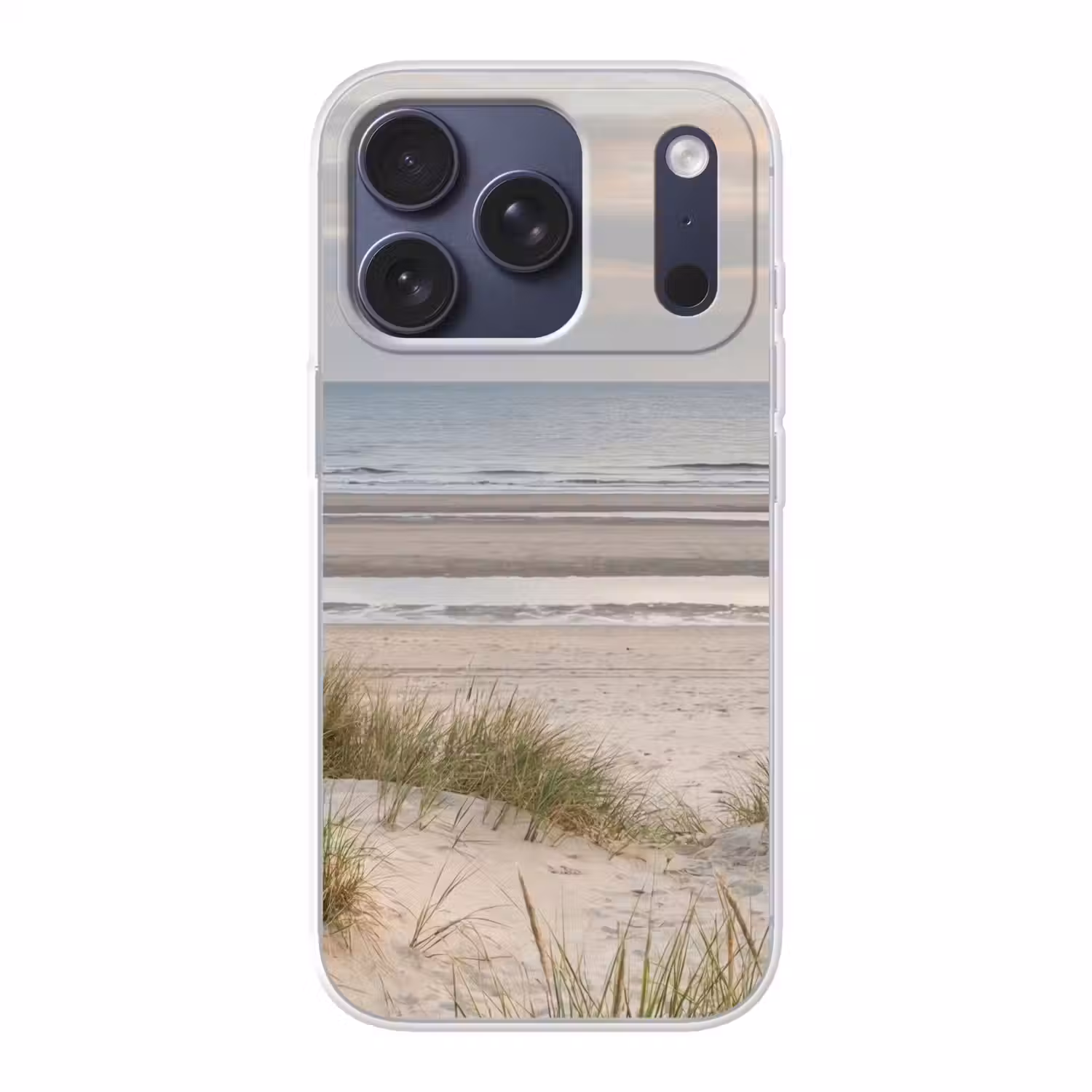 Zandstrand - Bewolkt - Duinen Telefoonhoesje iPhone 17 Pro klein -3d
