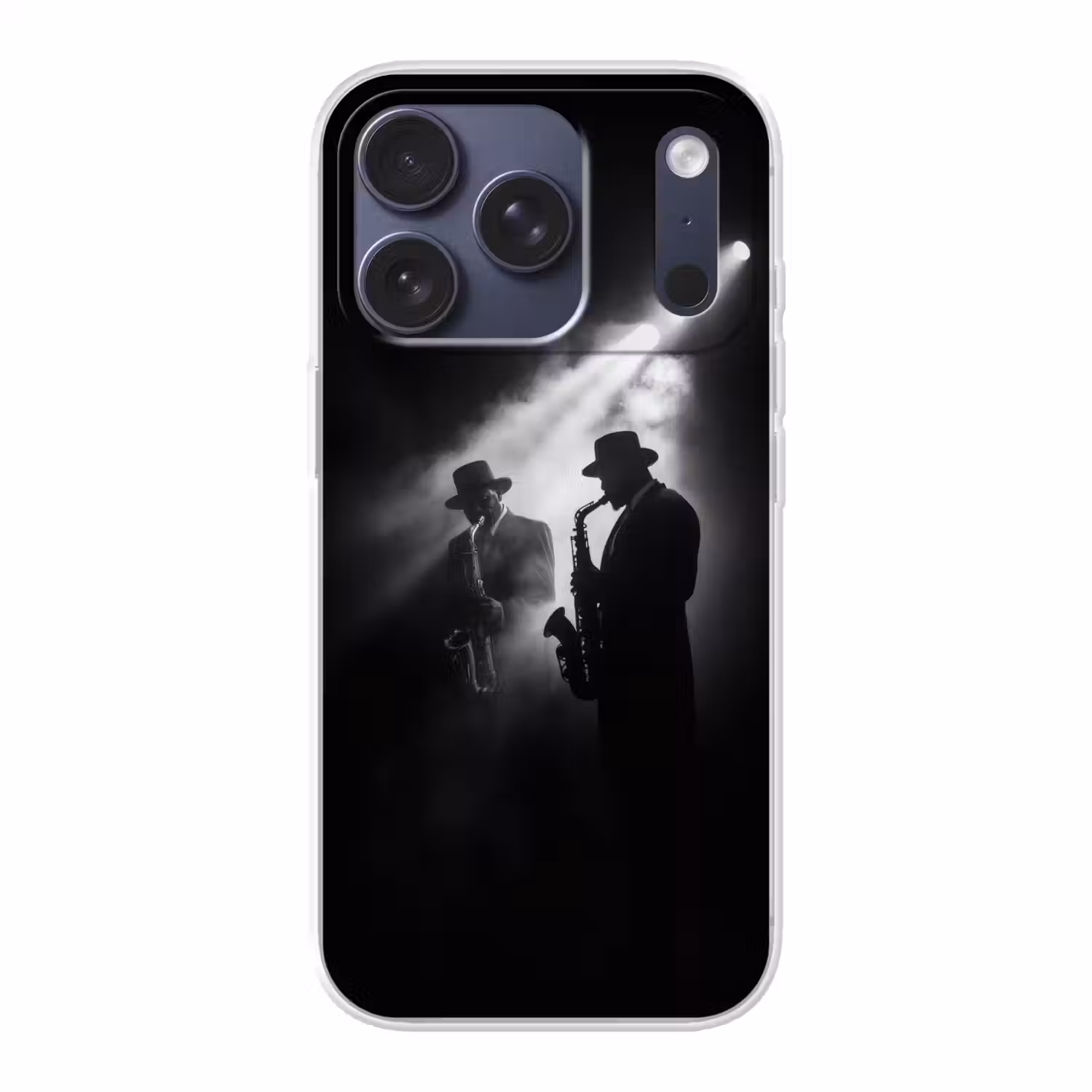 Saxofonisten - Hoeden - Rook - Licht Telefoonhoesje iPhone 17 Pro klein -3d