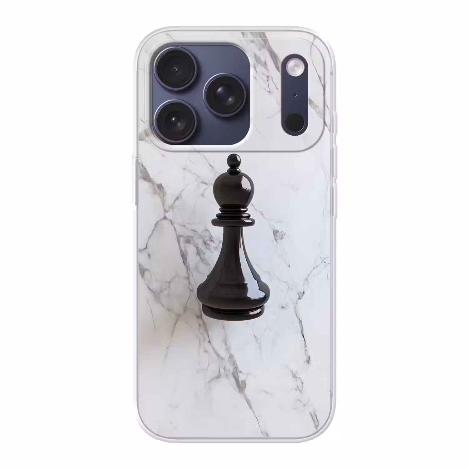 Schaakstuk - Loper - Zwart - Marmer Telefoonhoesje iPhone 17 Pro klein -3d