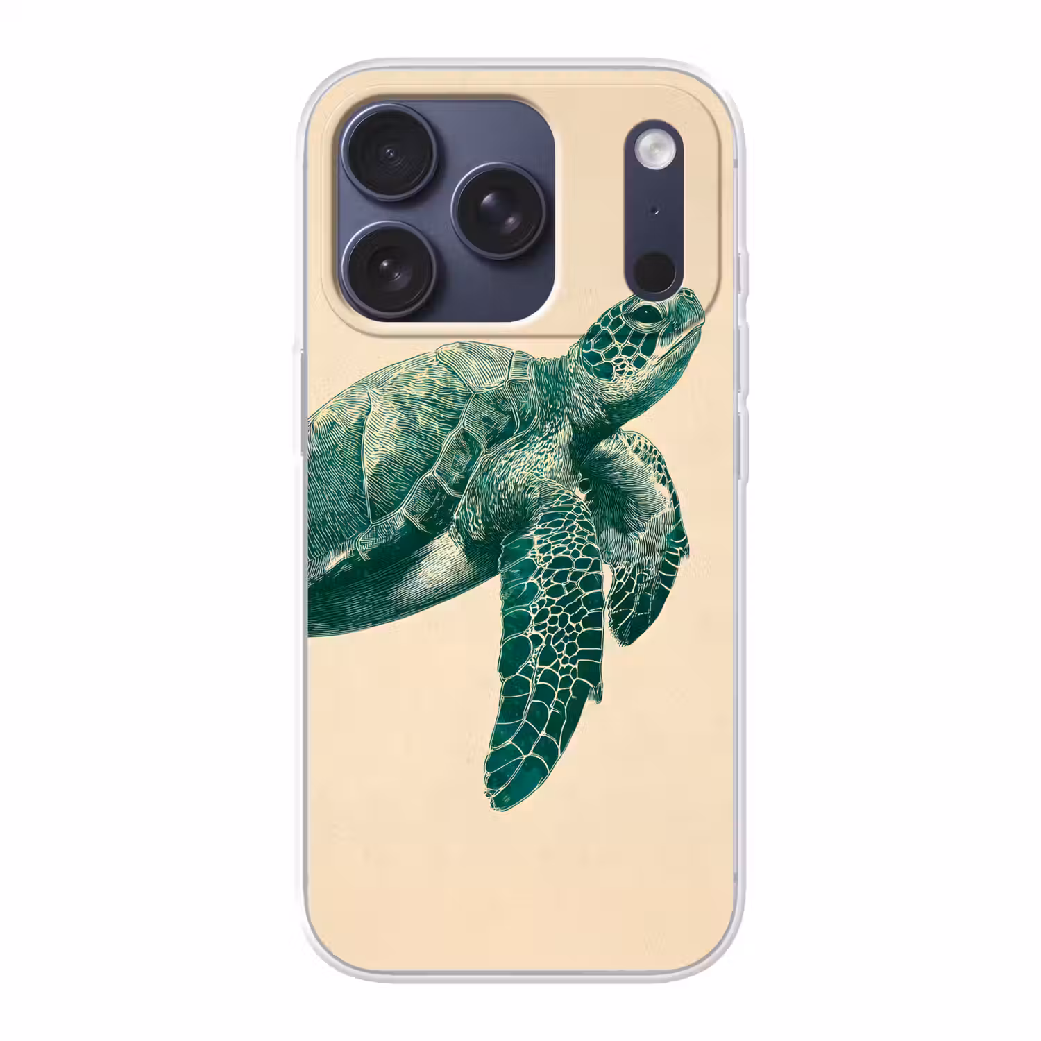 Schildpad - Sierlijk - Groen - Schild Telefoonhoesje iPhone 17 Pro klein -3d