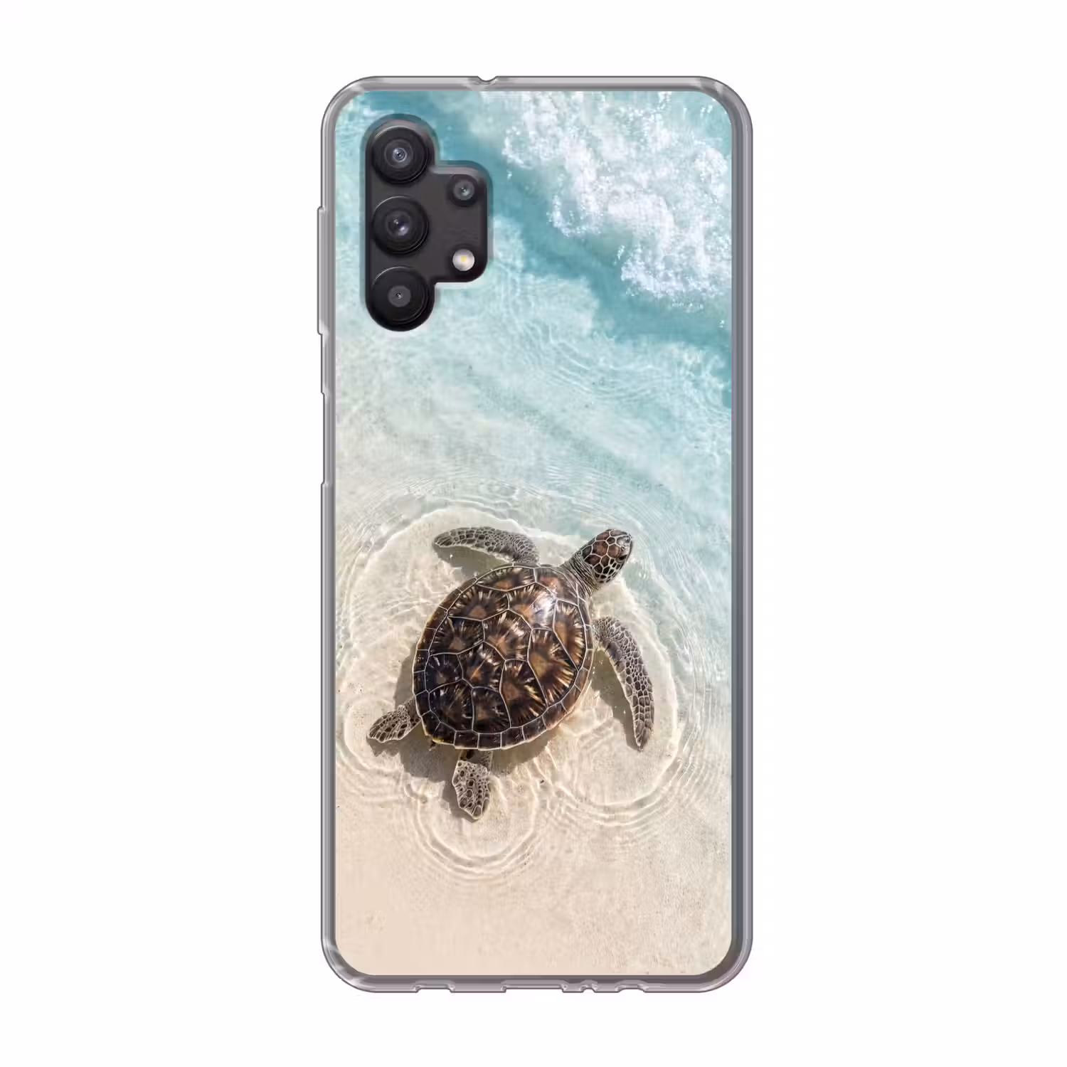 Schildpad - Helder water - Strand - Dieren - Natuur Telefoonhoesje Samsung Galaxy A32 5G klein -3d