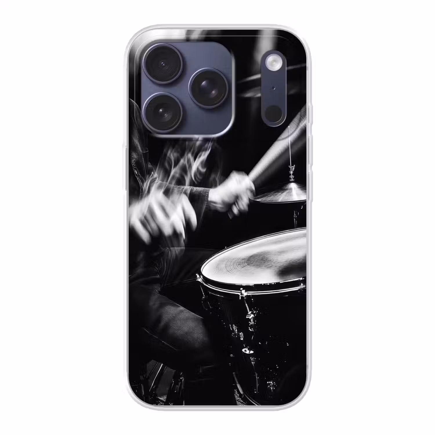 Drummer - Zwart - Drumstel Telefoonhoesje iPhone 17 Pro klein -3d