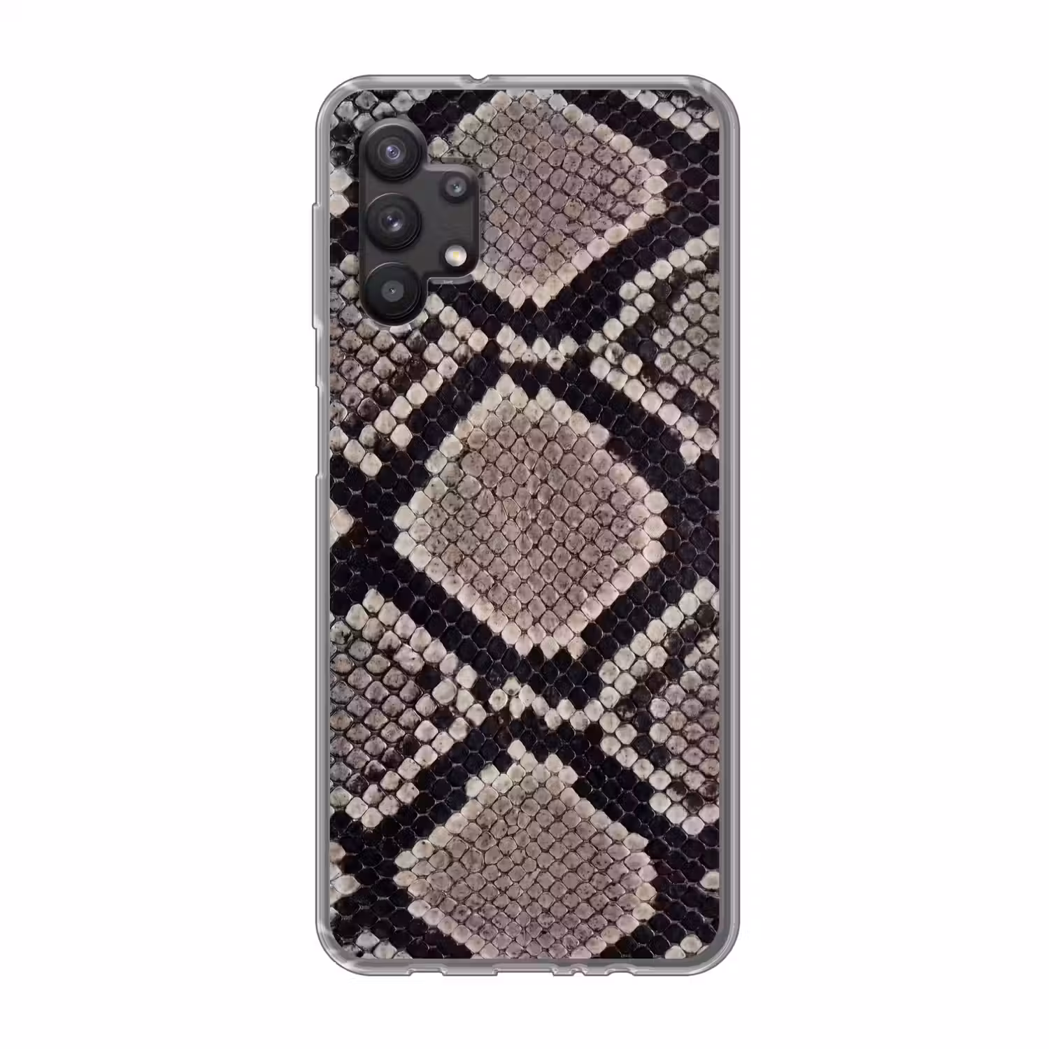 Slangenleer - Patroon - Beige Telefoonhoesje Samsung Galaxy A32 5G klein -3d