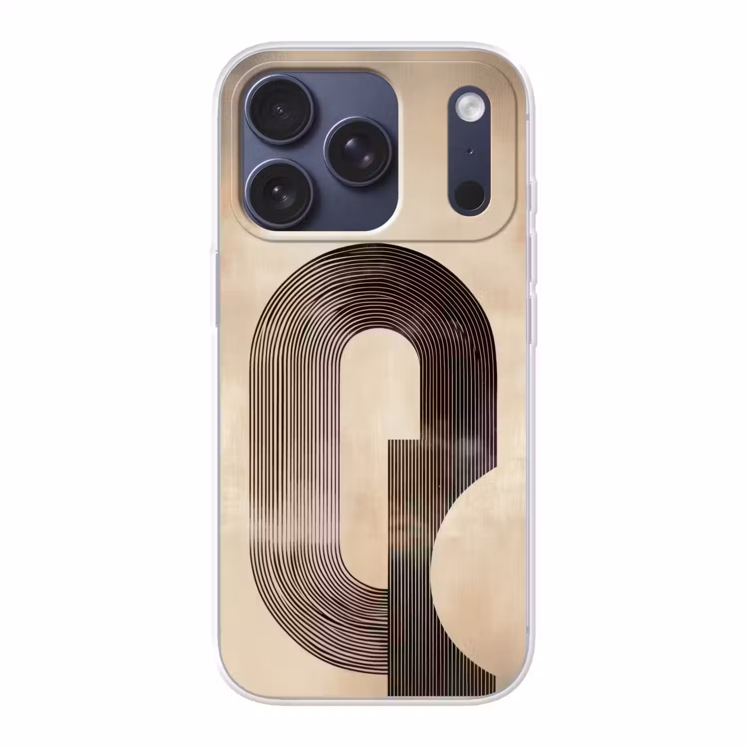 Boog - Strepen - Minimalistisch - Zwart Telefoonhoesje iPhone 17 Pro klein -3d