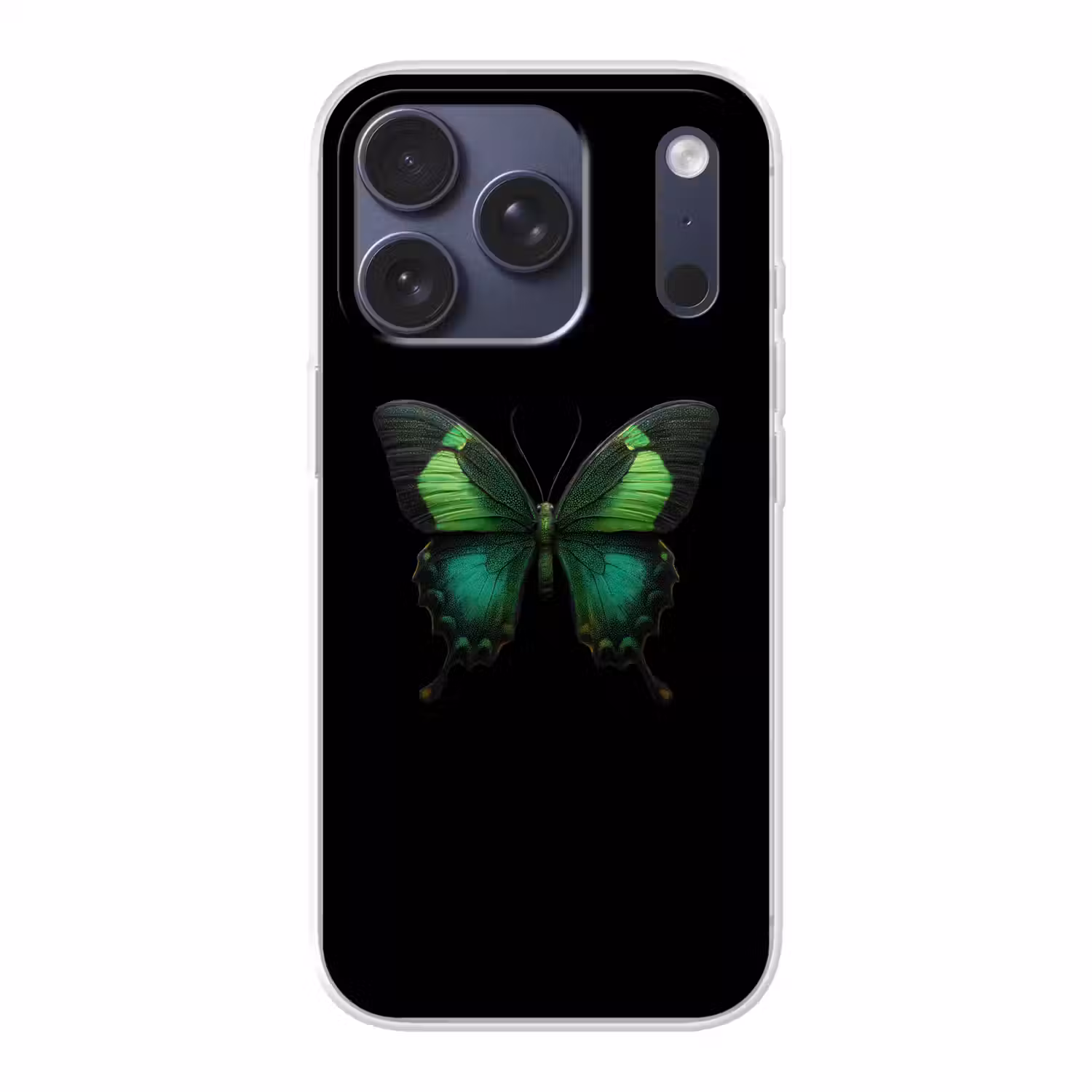 Vlinder - Groen - Opvallend Telefoonhoesje iPhone 17 Pro klein -3d