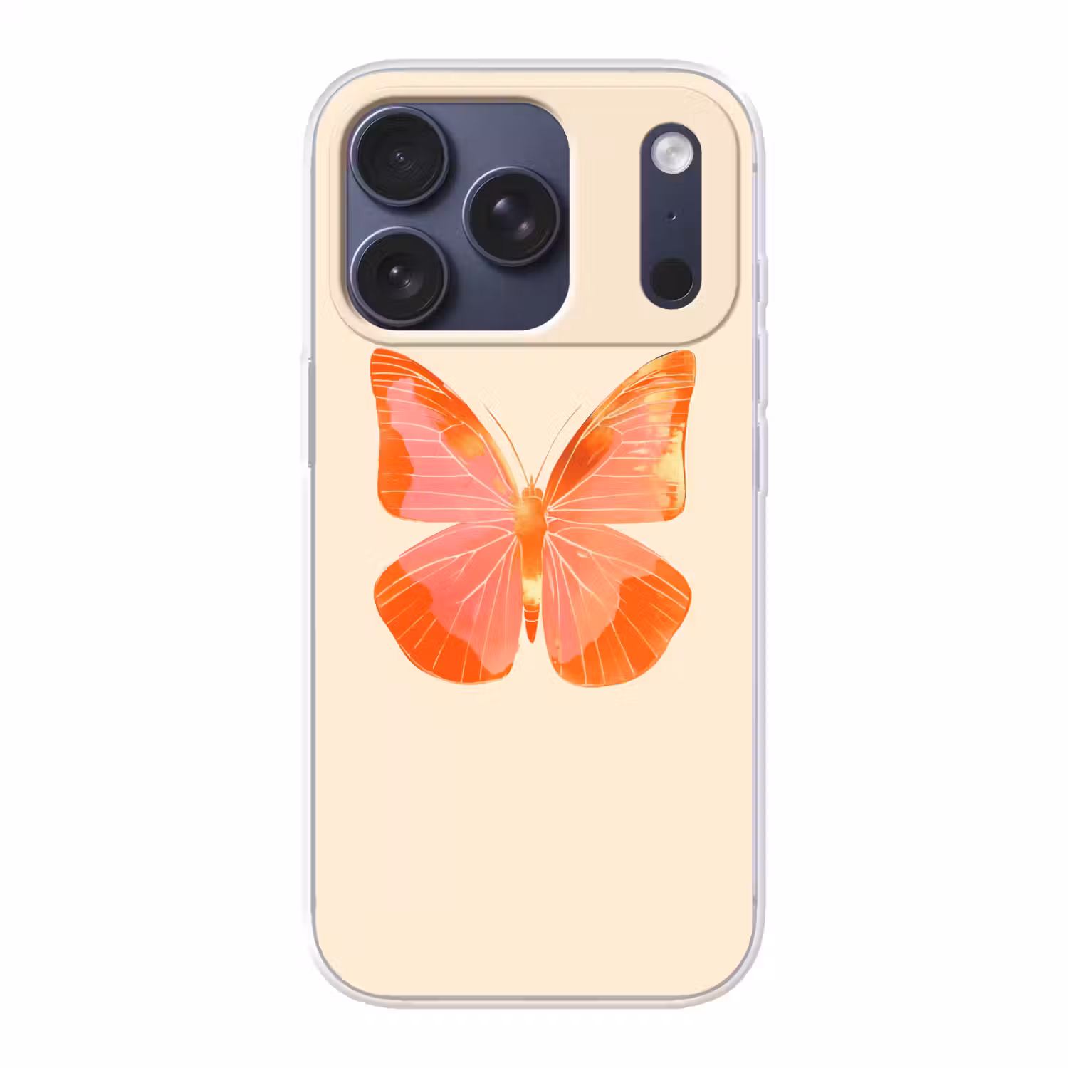 Vlinder - Minimalistisch - Roze Telefoonhoesje iPhone 17 Pro klein -3d