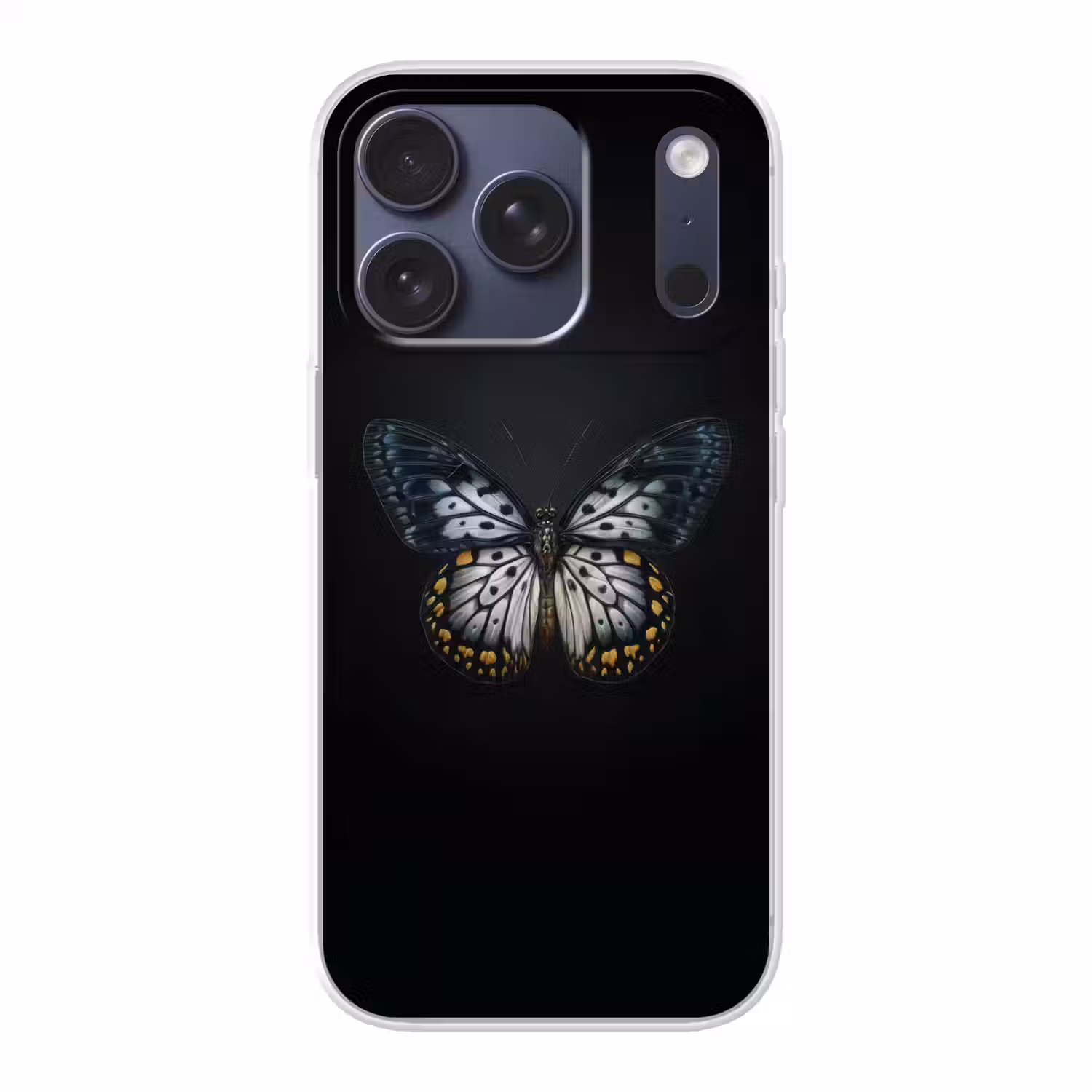 Vlinder - Monochroom - Balans Telefoonhoesje iPhone 17 Pro klein -3d